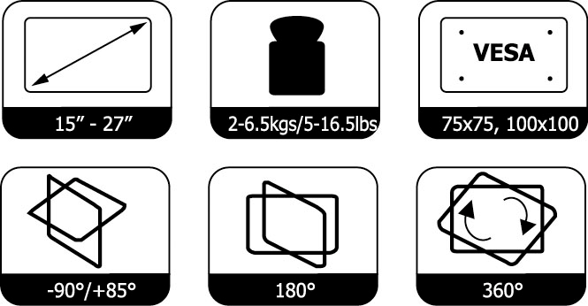 Hama Monitor-Halterung »Bildschirmhalterung, 2 Monitore, Doppelarm  Schwarz«, bis 89 cm Zoll ➥ 3 Jahre XXL Garantie