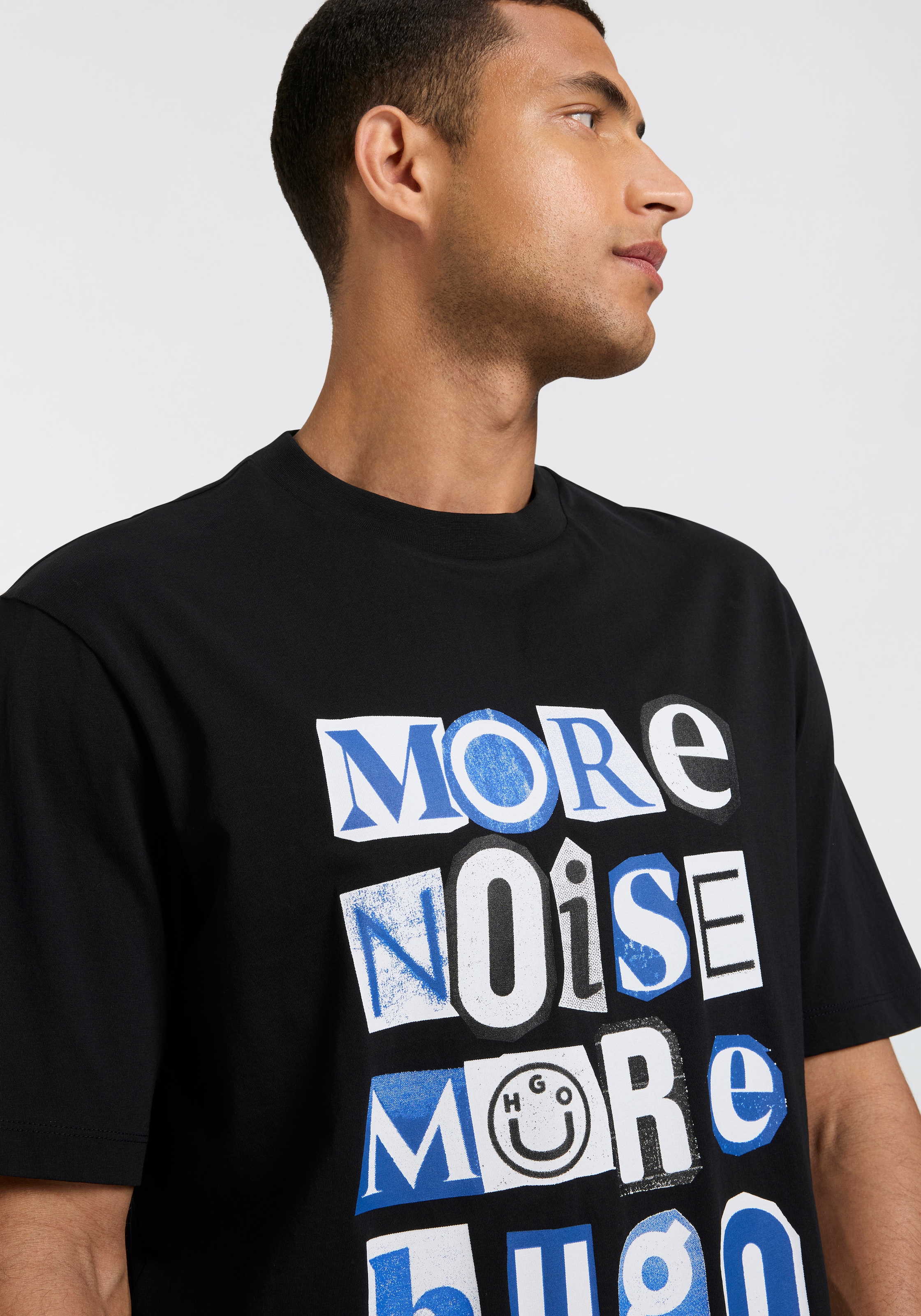 HUGO Blue T-Shirt »Notix«, mit großem Druck