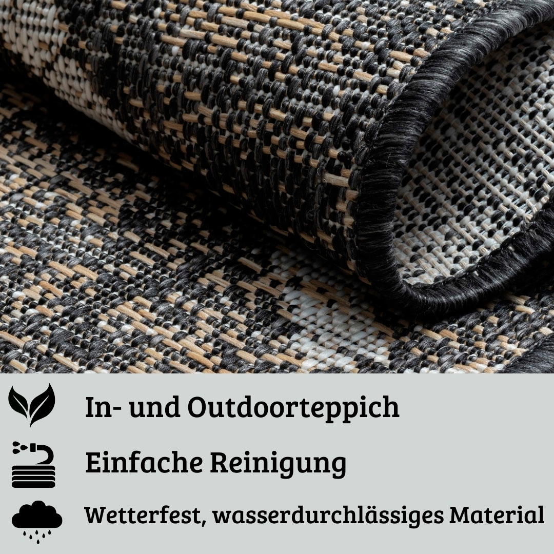 OTTO home Teppich »Sorren, LAGERRÄUMUNG!« rechteckig 8 mm Höhe Rauten Muster, In- und Outdoor geeignet, Terrasse & Balkon