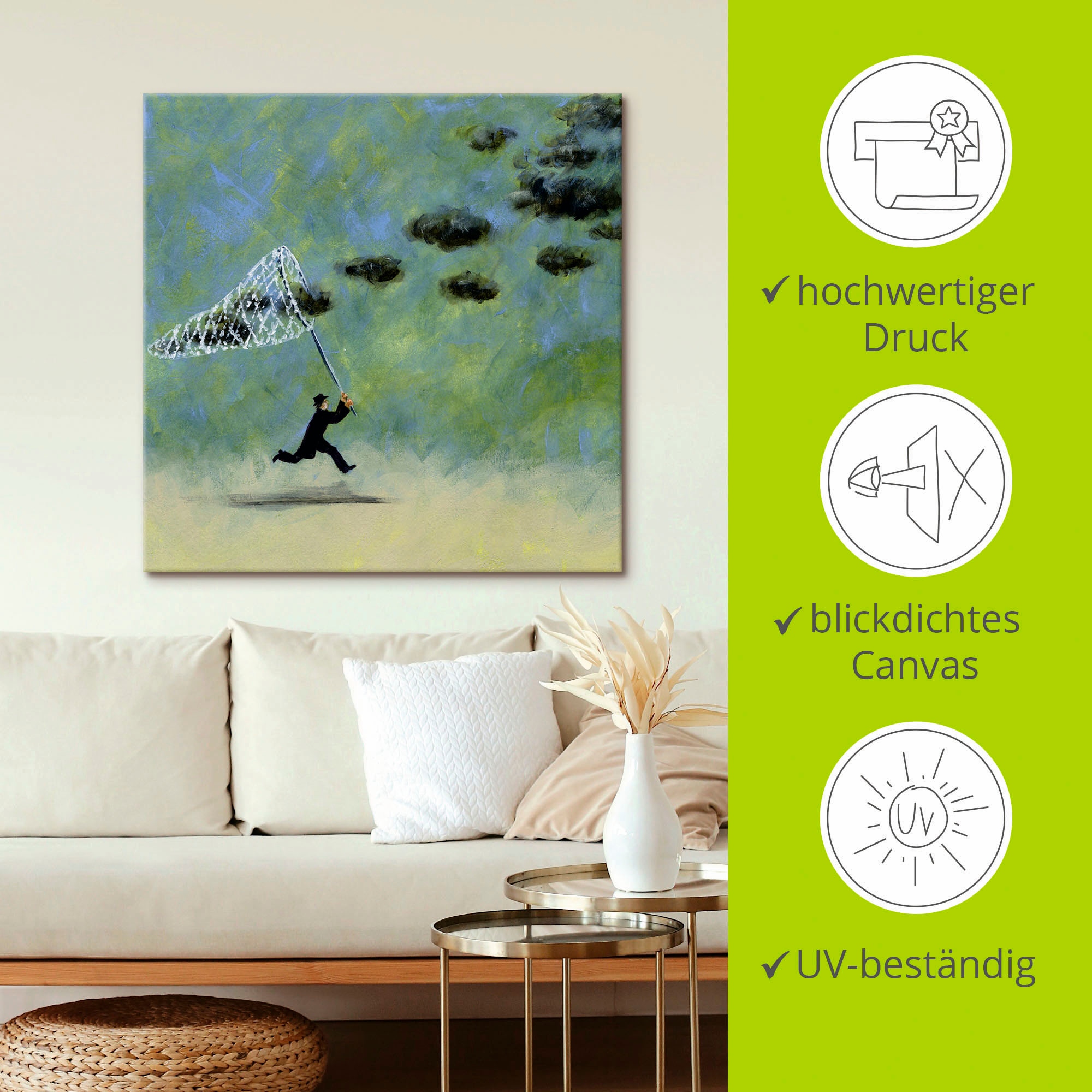 Artland Wandbild »Wolkenfänger«, Mann, (1 St.), als Leinwandbild, Poster, Wandaufkleber in verschied. Größen