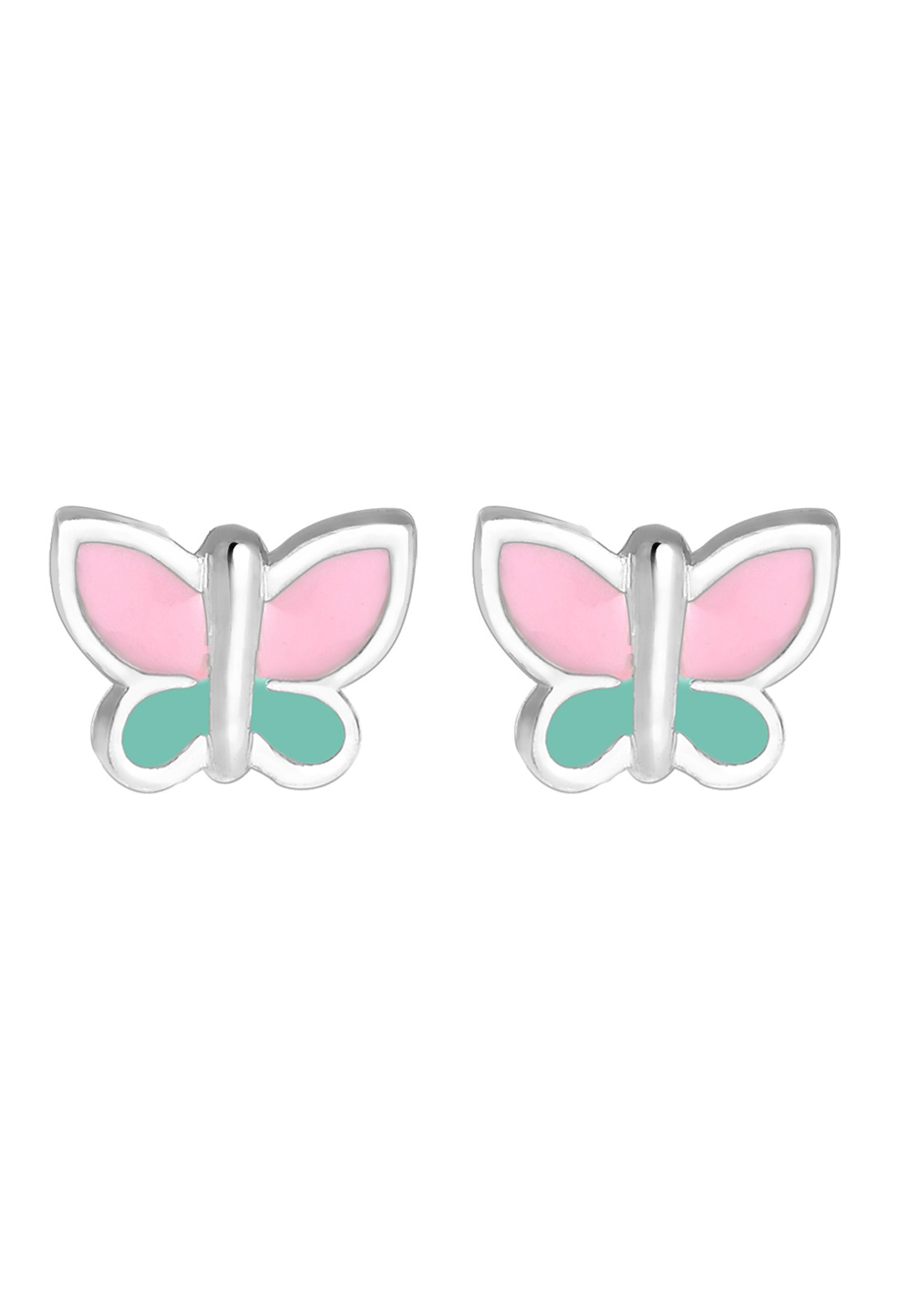 Elli Paar Ohrstecker »Ohrringe Kinder Schmetterling Pastel Emaille 925 Silber«
