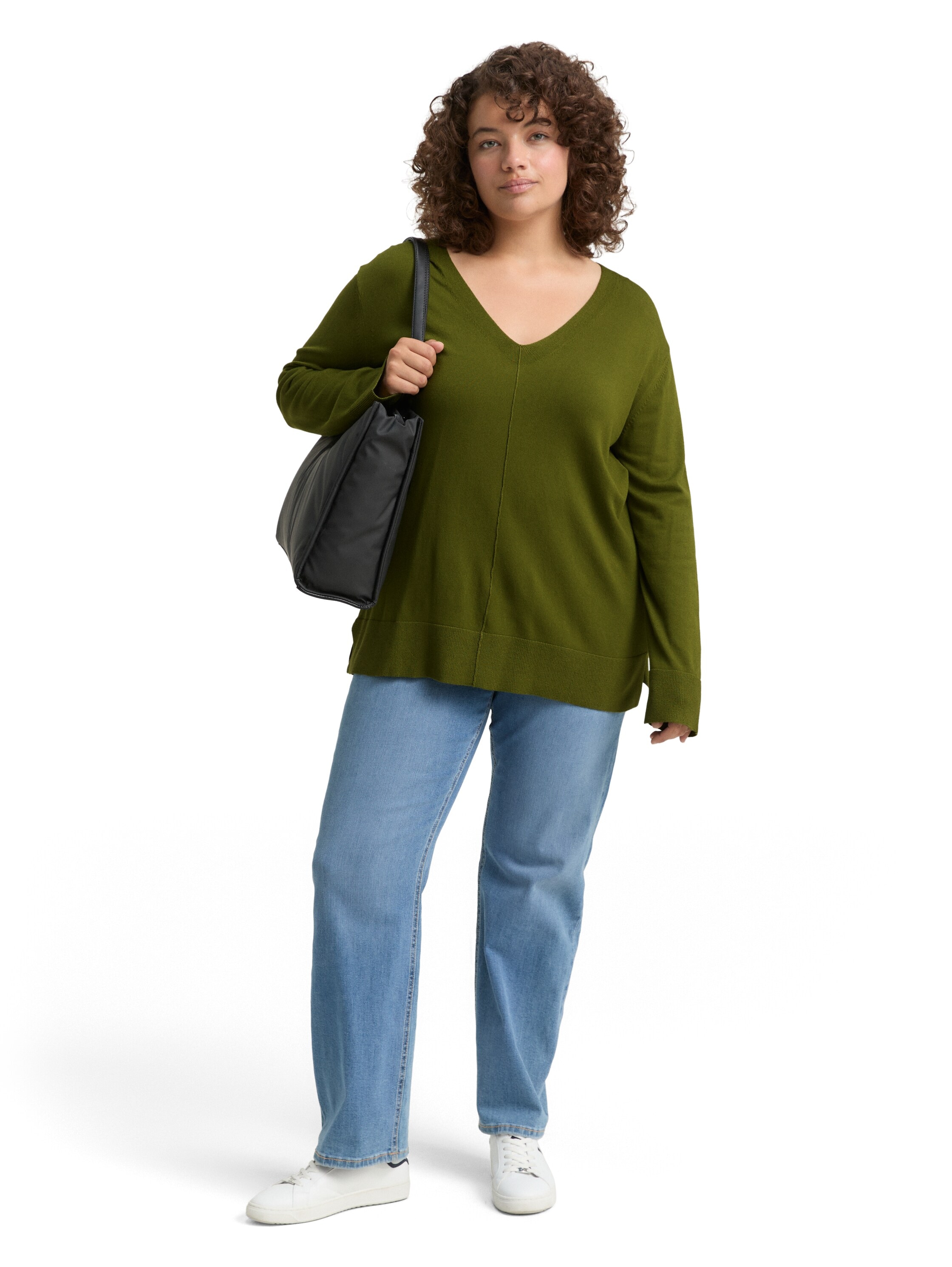 TOM TAILOR PLUS Strickpullover, mit Ziernaht