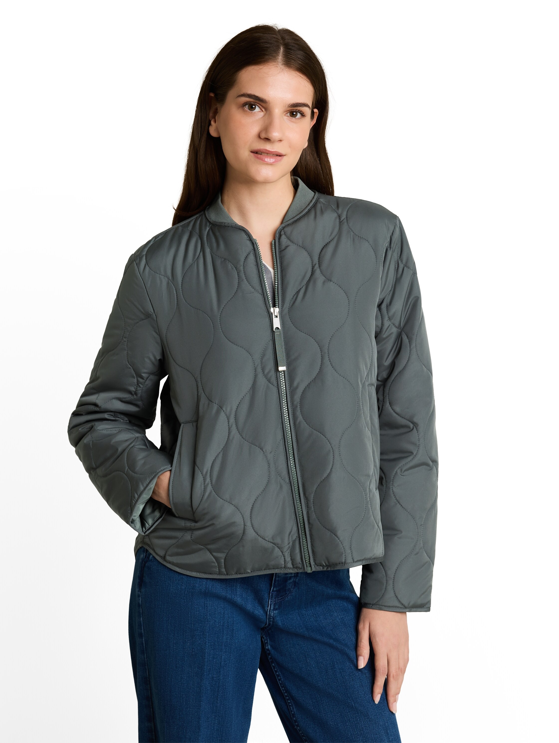 TOM TAILOR Steppjacke ohne Kapuze mit Blouson-Kragen und Reißverschluss