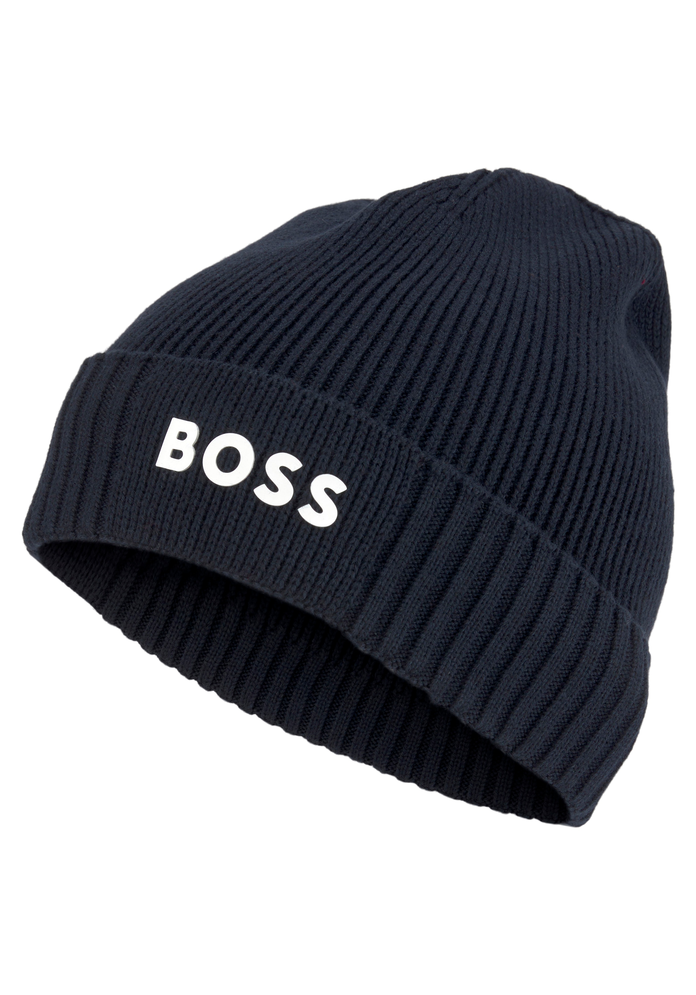 BOSS GREEN Beanie »ERROR:#N/A«, mit Labelbesatz am vorderen Abschluss