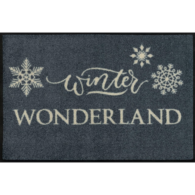 wash+dry by Kleen-Tex Fußmatte »Winter Wonderland«, rechteckig,  Schmutzfangmatte, mit Spruch, In- und Outdoor geeignet, waschbar