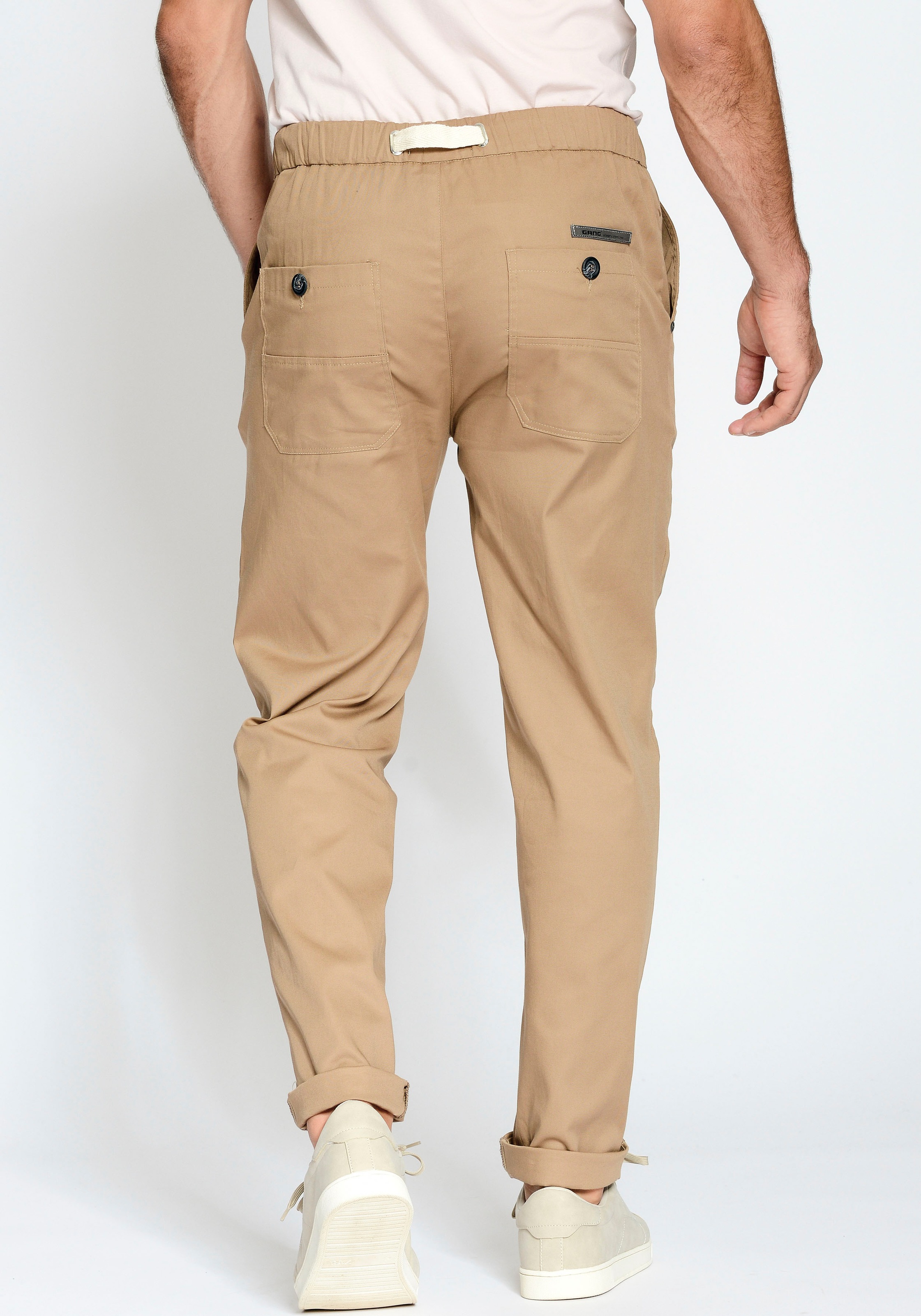 GANG Chinohose »94SANTO JOGGER«, Jogger Style mit Gummizug und Tunnelzug-Verschluss