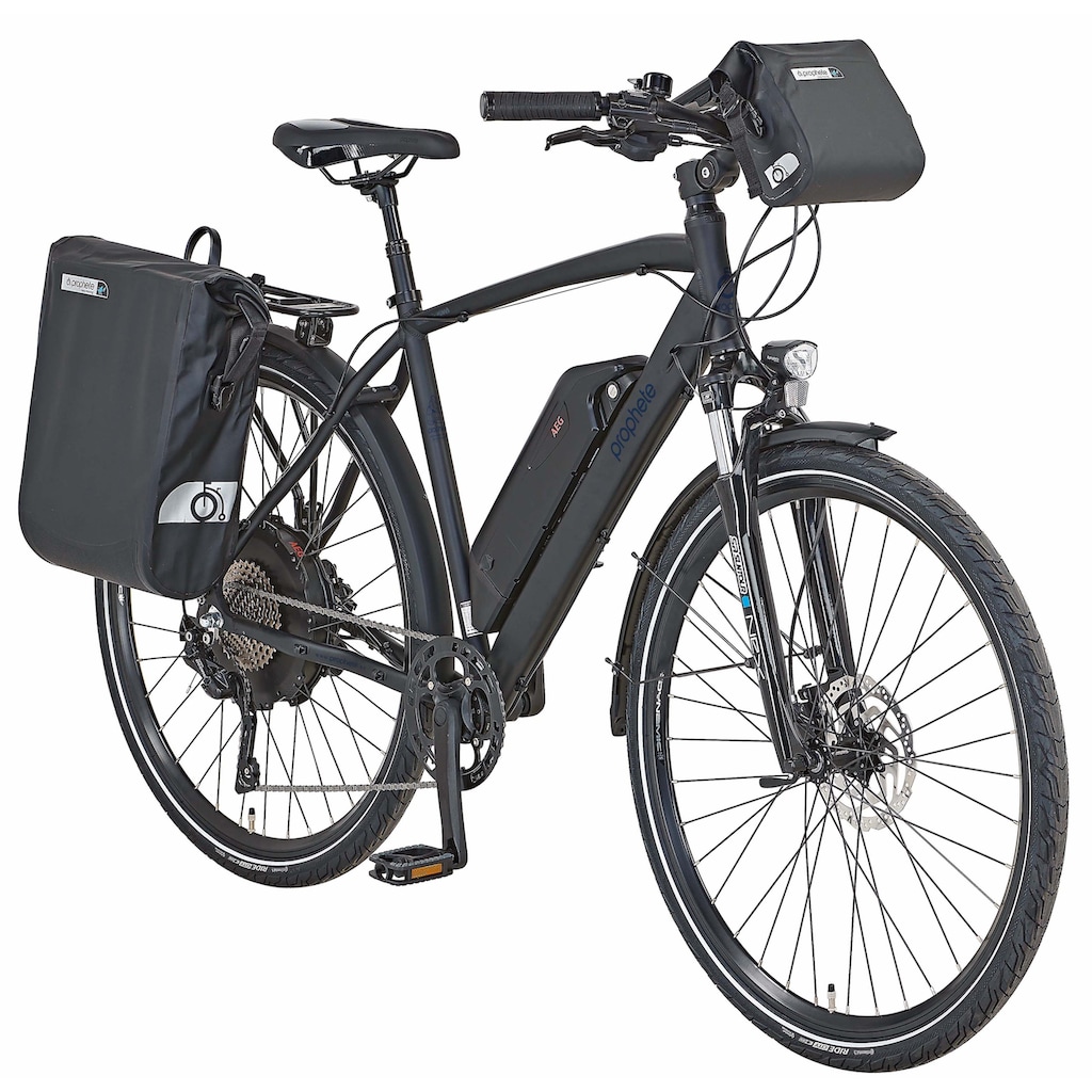 Prophete E-Bike »Entdecker e2000«, 10 Gang, Shimano, Deore, Heckmotor 250 W, (mit Lenkertasche-mit Seitentasche)