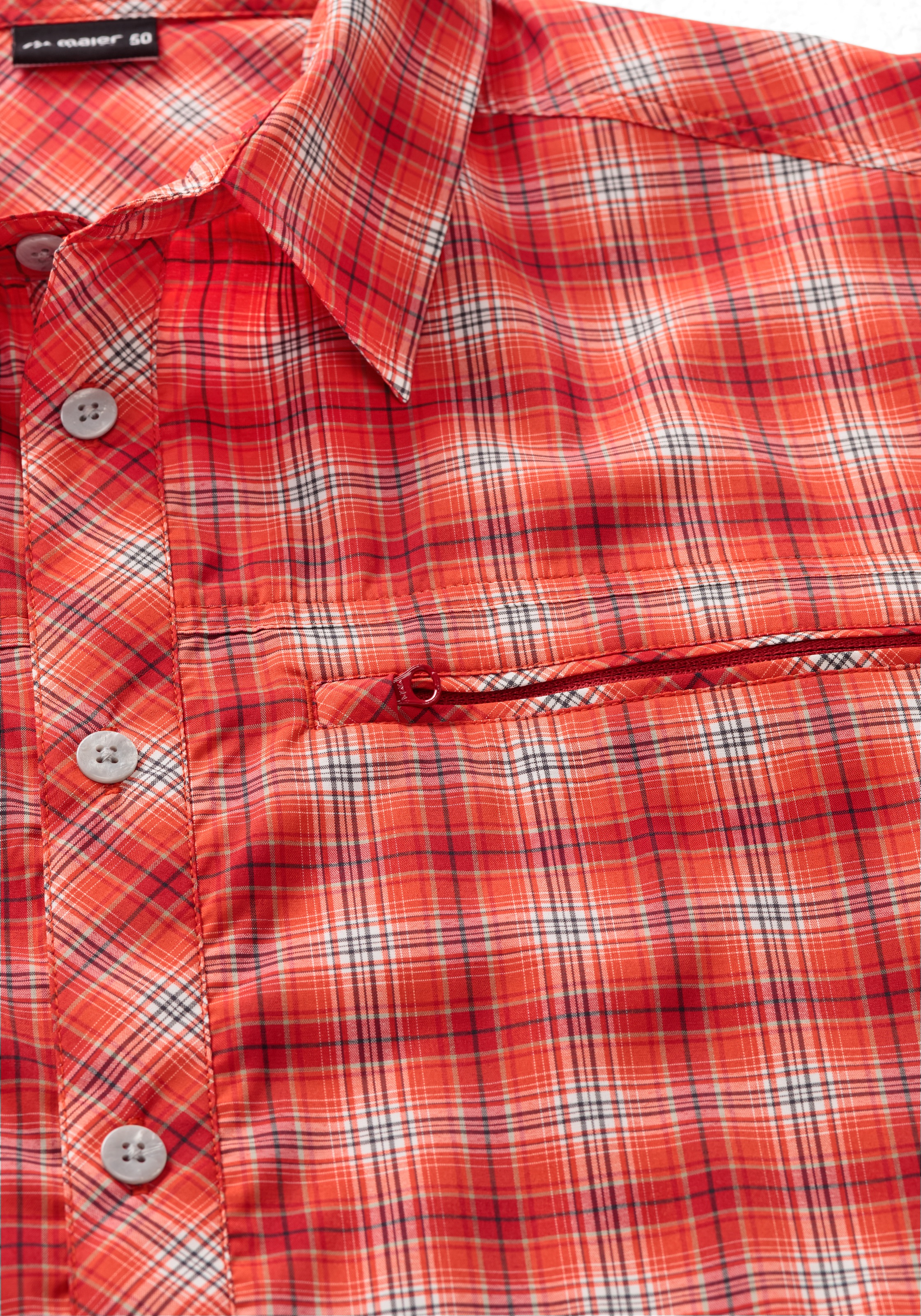 Maier Sports Outdoorhemd »Kasen S/S M«, kurzarm Herrenhemd, atmungsaktives Wanderhemd, Karohemd
