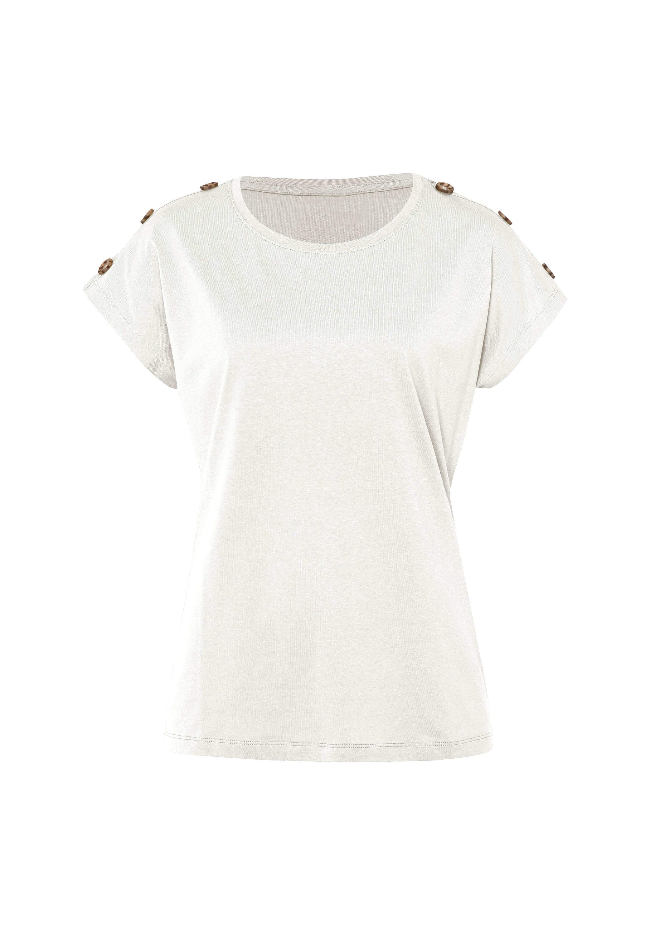 Sieh an! T-Shirt »Kurzarm-Shirt Kurzarmshirt mit Knöpfen in Horn-Optik«