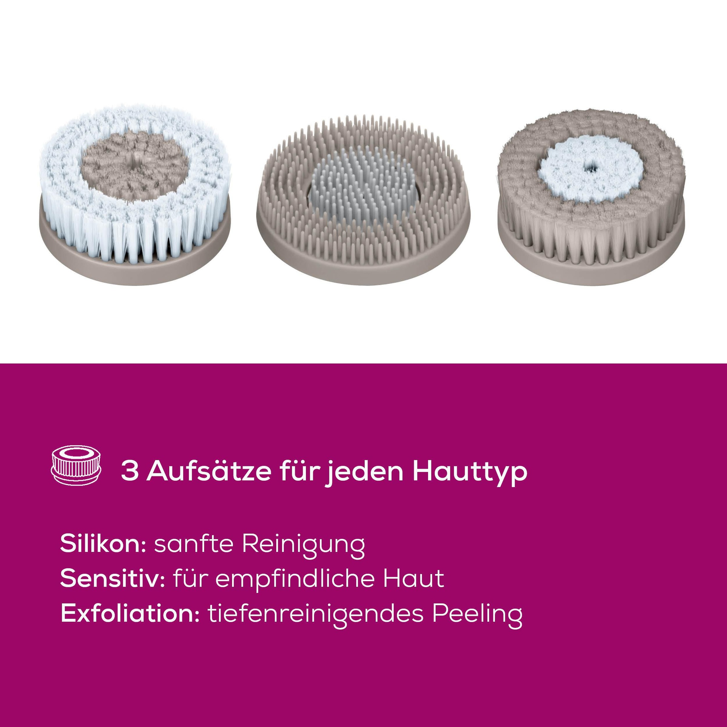 BEURER Elektrische Gesichtsreinigungsbürste »FC 59 Dual, für ein gepflegtes Hautbild« Mit 3 Bürstenaufsätzen für jeden Hauttypen & 2 Geschwindigkeitsstufen