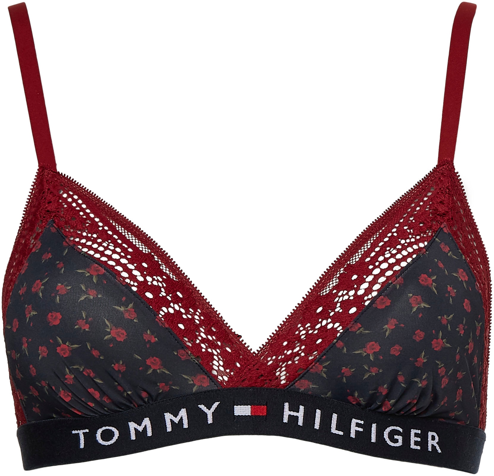 Tommy Hilfiger Underwear floralem Triangel-BH, bei Druck und mit Spitzenkante ♕