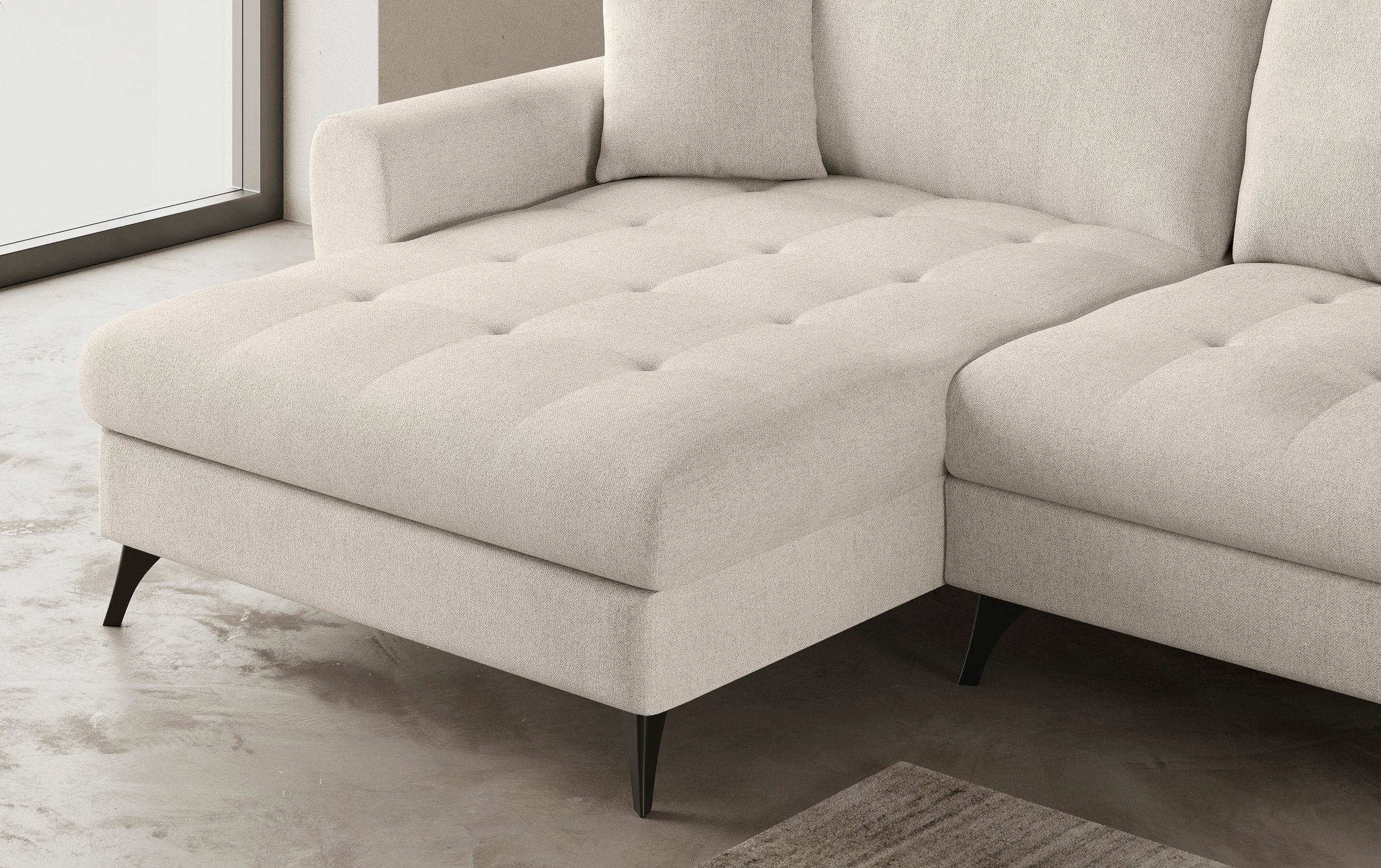 Mr. Couch Ecksofa »Blackburn II L-Form«, Wahlweise mit Kaltschaumpolsterung bis 140 kg belastbar