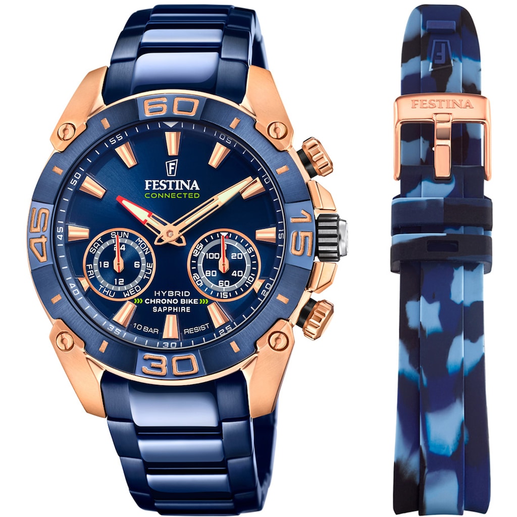 Festina Chronograph »Chrono Bike 2021 Special Edition Connected F20549/1« (Set 2 tlg. mit Wechselband)