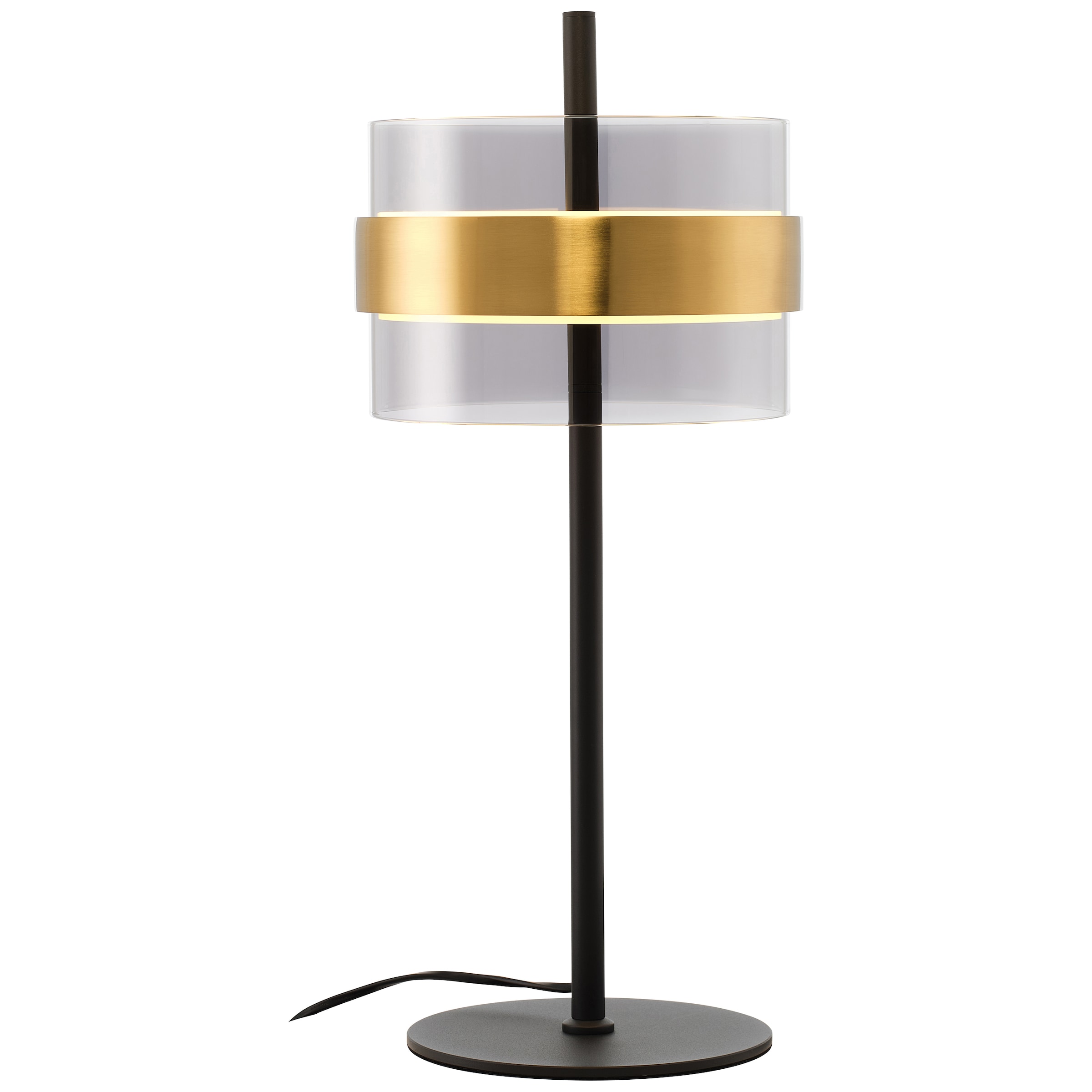 lumiCouture LED Tischleuchte »Inside« LED-Modul 1 Stk. Warmweiß Ø 21,5 cm x 49 cm, 2000 lm, 2700 K, dimmbar, Rauchglas, messingfarben