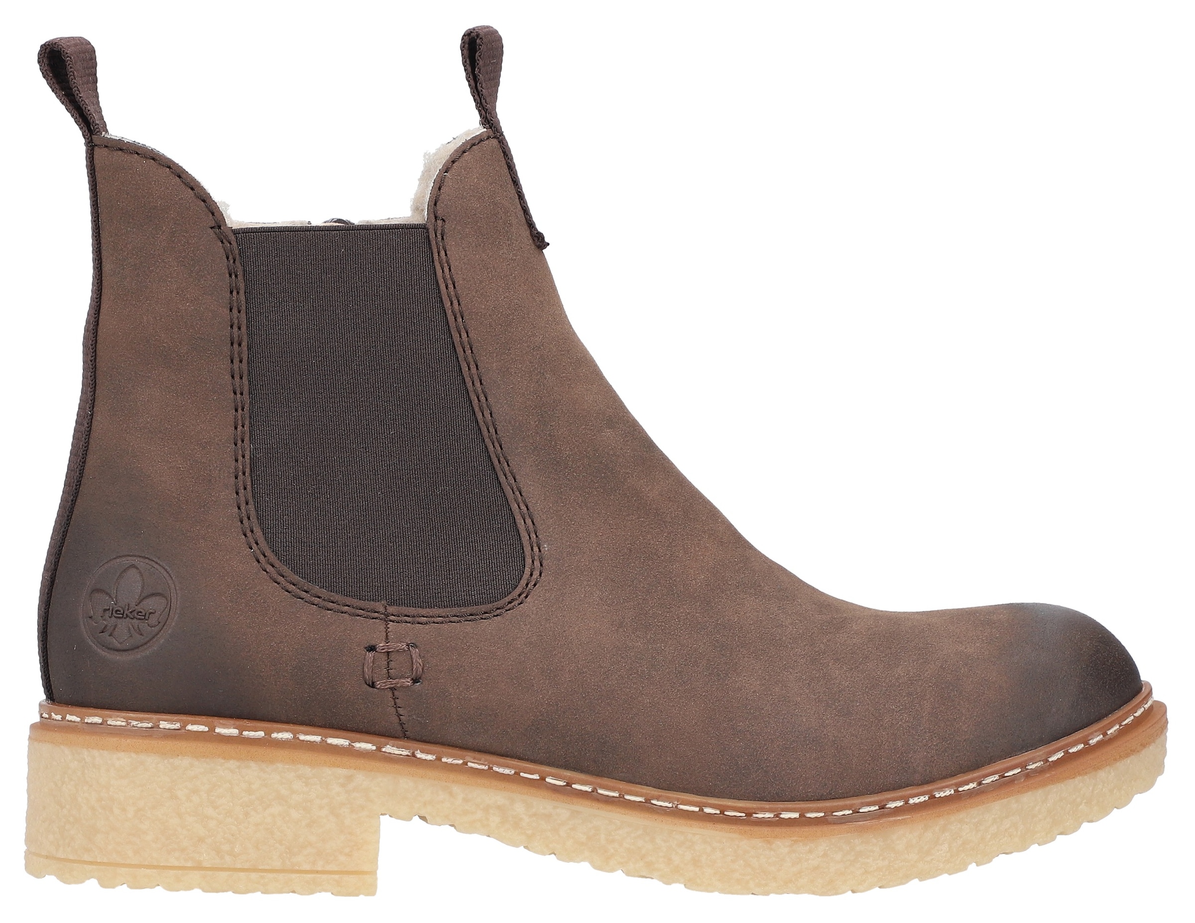Rieker Winterstiefelette, Chelseaboots, Used-Look, mit Innenreißverschluss und Stretcheinsatz