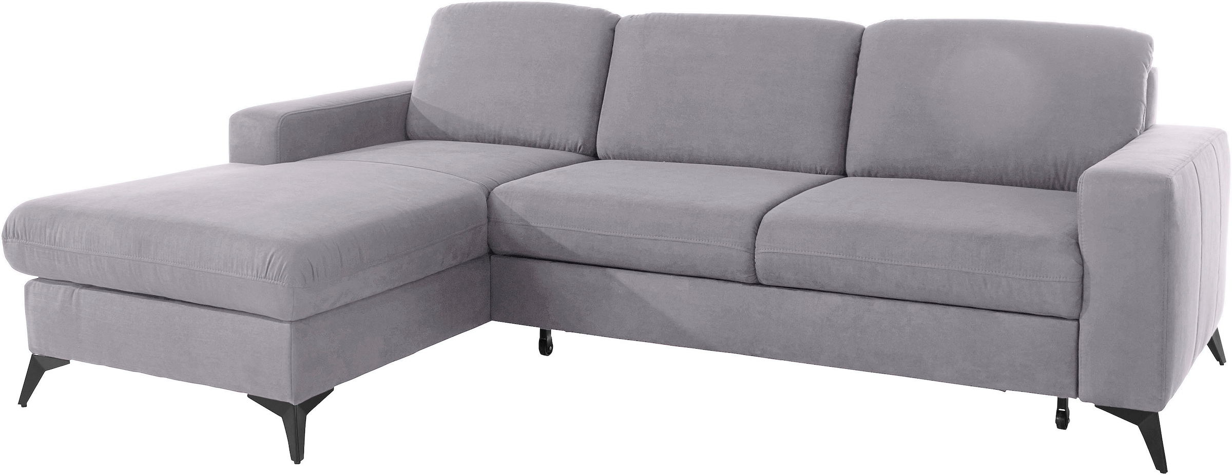 Places of Style Ecksofa »Lolland L-Form«, Wahlweise mit Bettfunktion und Bettkasten, Federkern