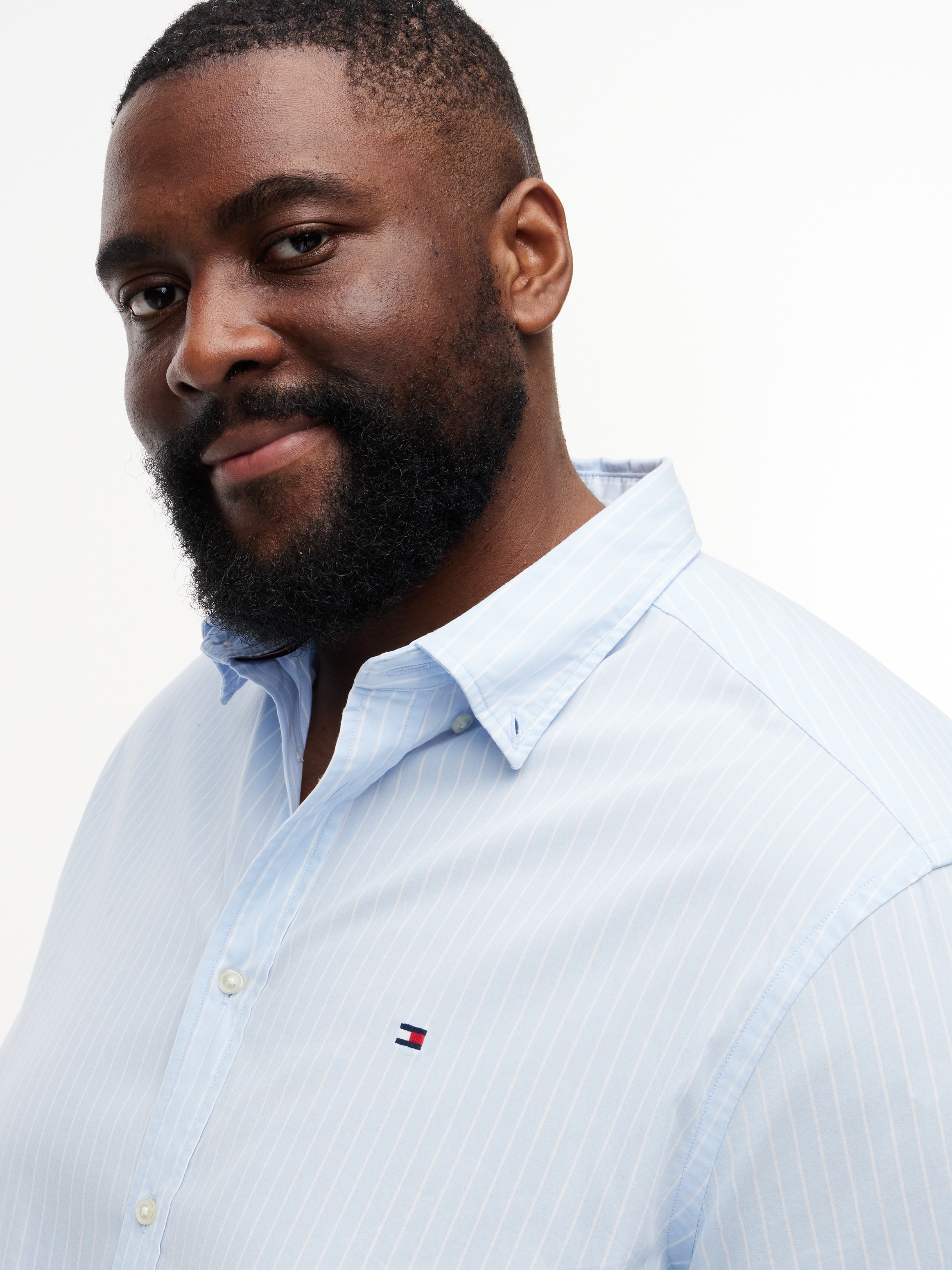 Tommy Hilfiger Big & Tall Kurzarmhemd »FLEX POPLIN« Große Größen, regular fit, fein gestreift