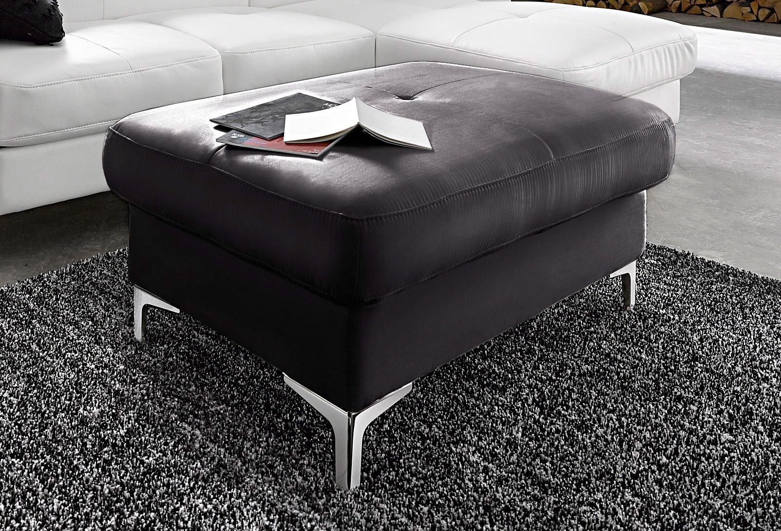 COTTA Polstergarnitur »Sammy L-Form«, (Set), Set bestehend aus: Ecksofa mit Kopfteilverstellung & Hocker