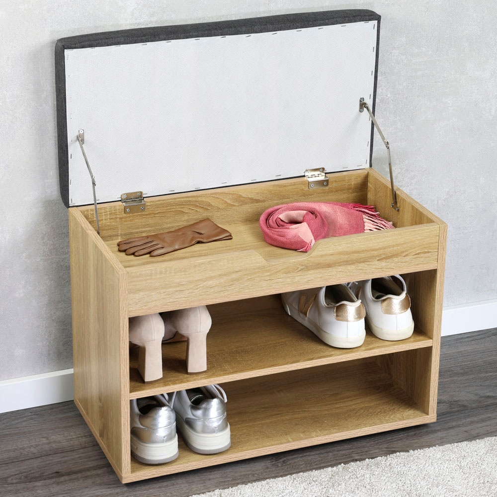 KESPER® Schuhschrank »KESPER Schuhschrank mit Sitzkissen, FSC« mit Klappe / zusätzliches Stauraumfach