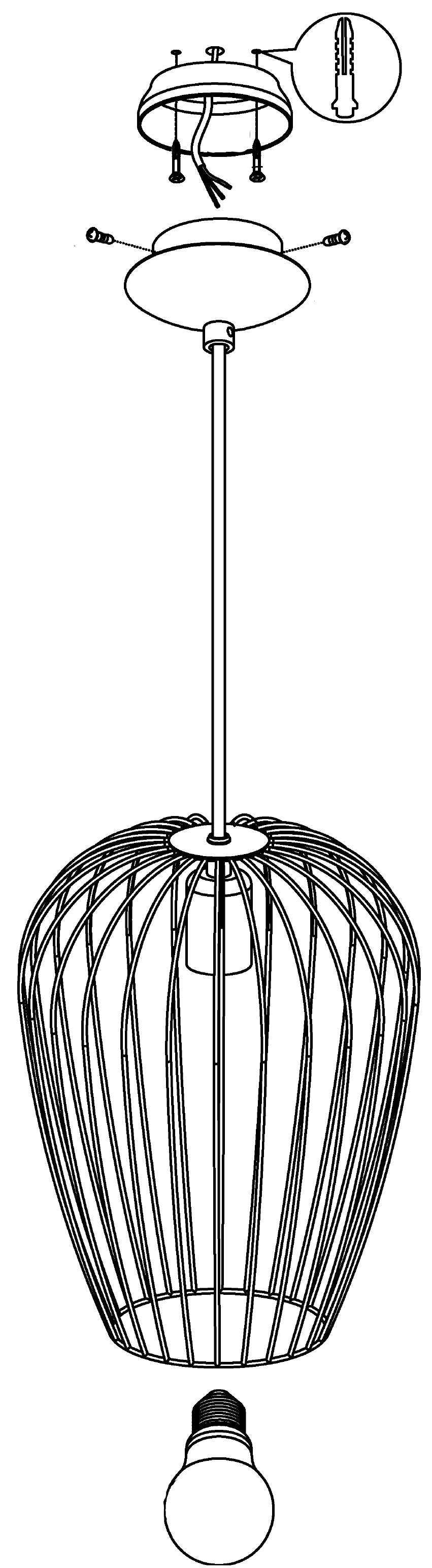 EGLO Hängeleuchte »NEWTOWN Pendellampe, Stahl, E27, IP20, Vintage, Esszimmerlampe, Lampe« E27 Vintage Pendelleuchte, Retro Hängelampe, Schwarz, E27,  Ø: 27,5cm