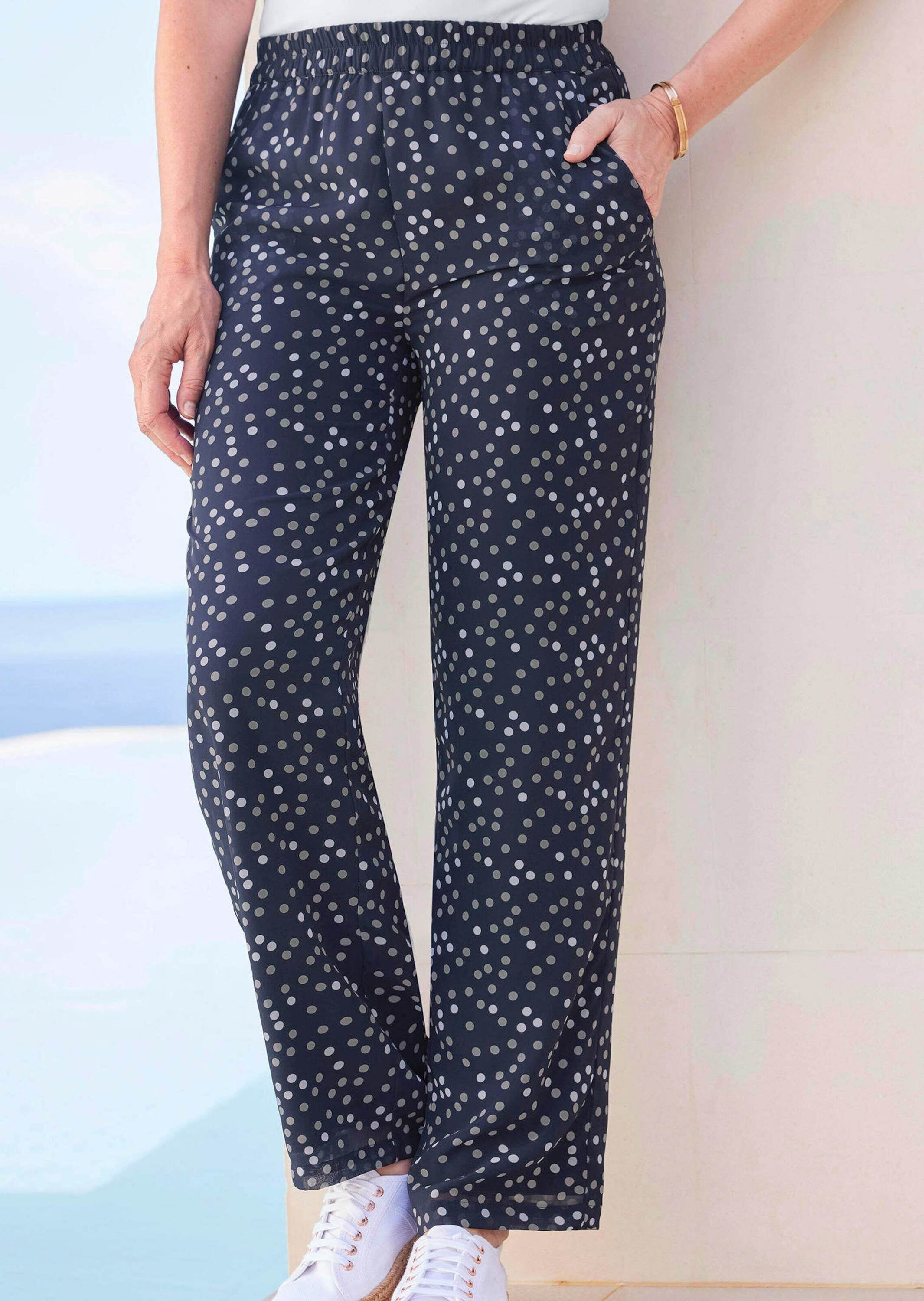 GOLDNER Schlupfhose »Kurzgröße Luftige Hose VERA mit Tupfenmuster«  Eingrifftaschen