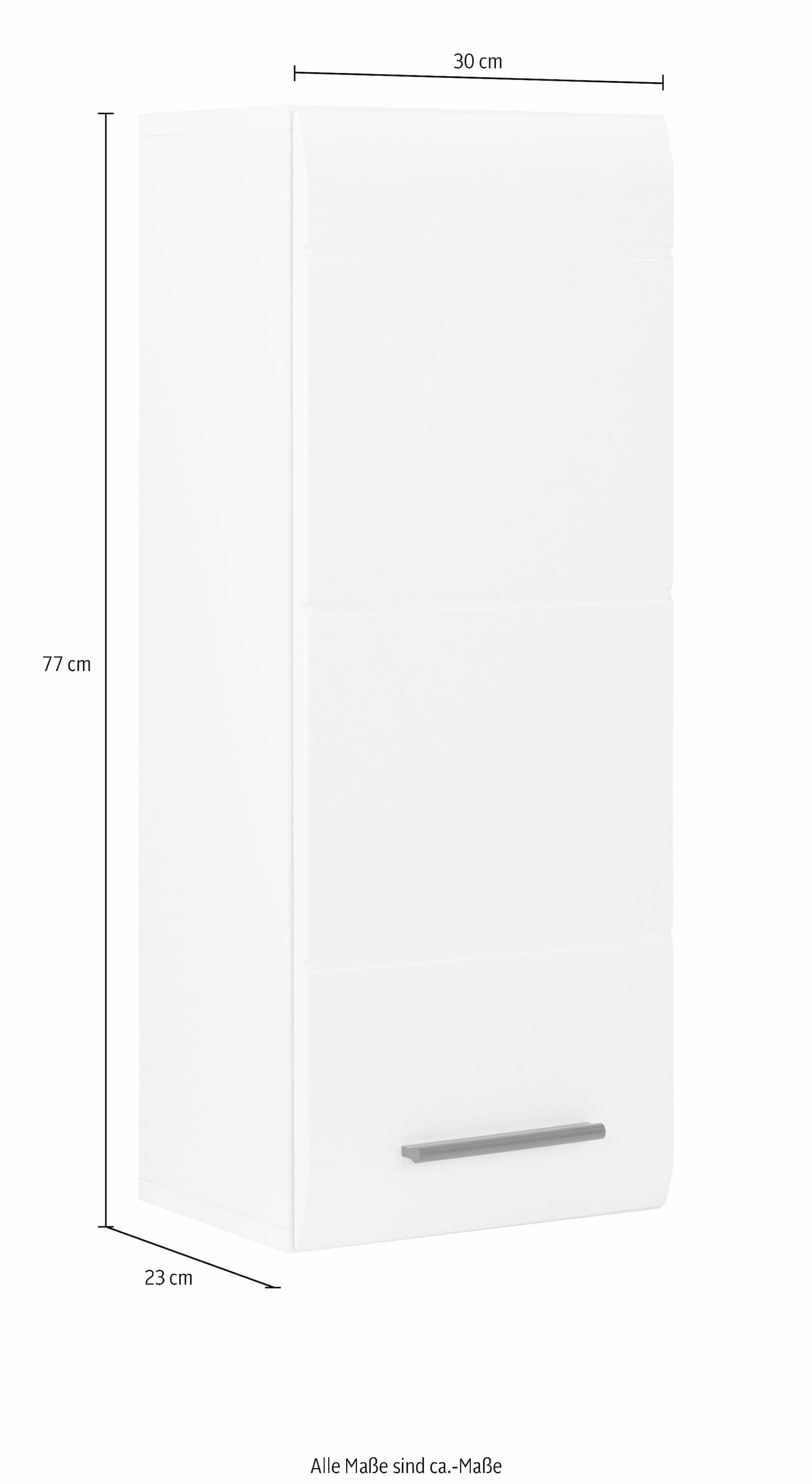 INOSIGN Hängeschrank »Sovana«, Badezimmerschrank mit 2 Fächern in Weiß - Maße (B/T/H) 30/24/77 cm