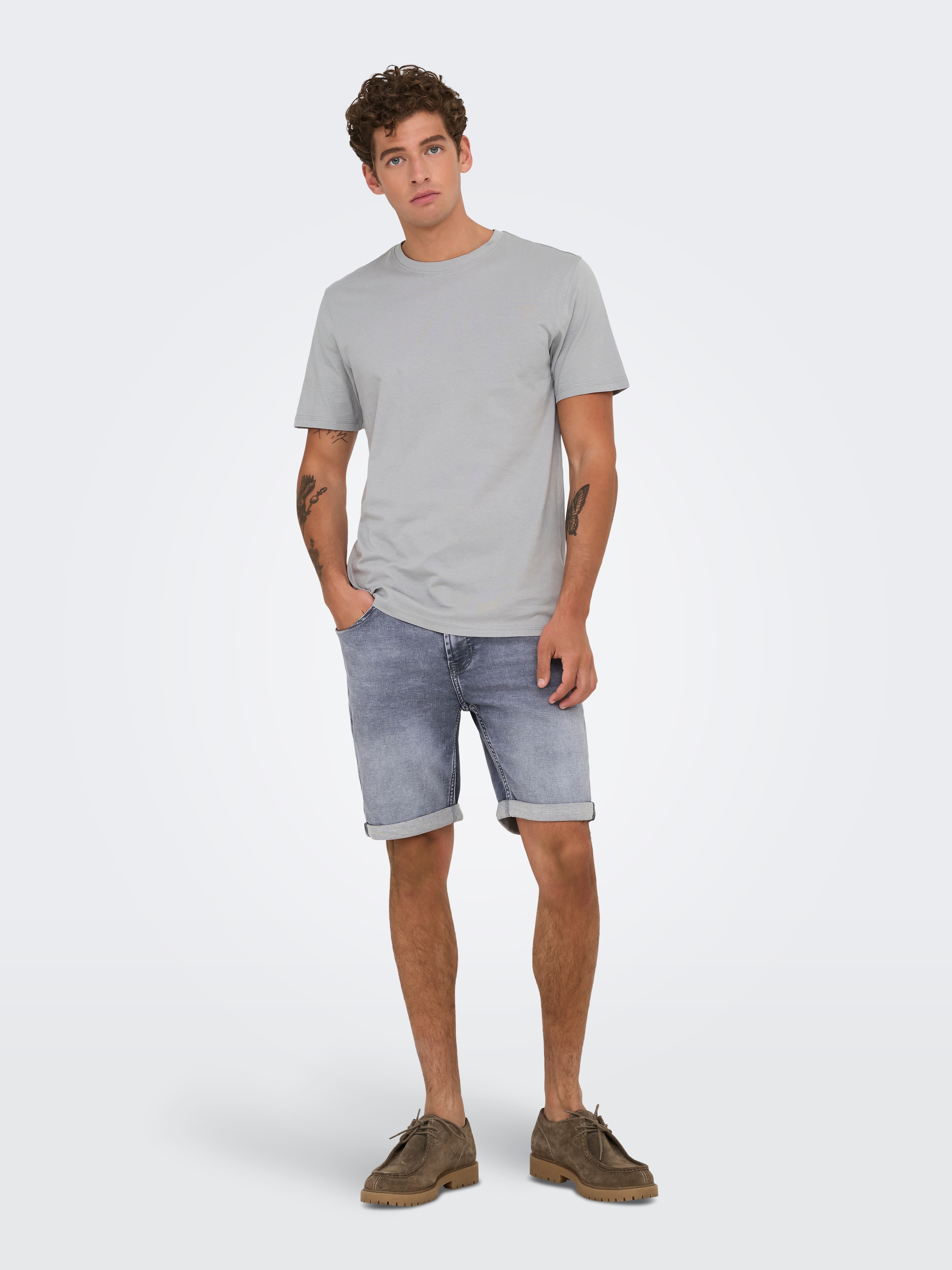 ONLY & SONS Jeansshorts »ONSPLY JOG MGD 0880 ANA DNM SHORTS NOOS« Baumwollmischung, regular fit