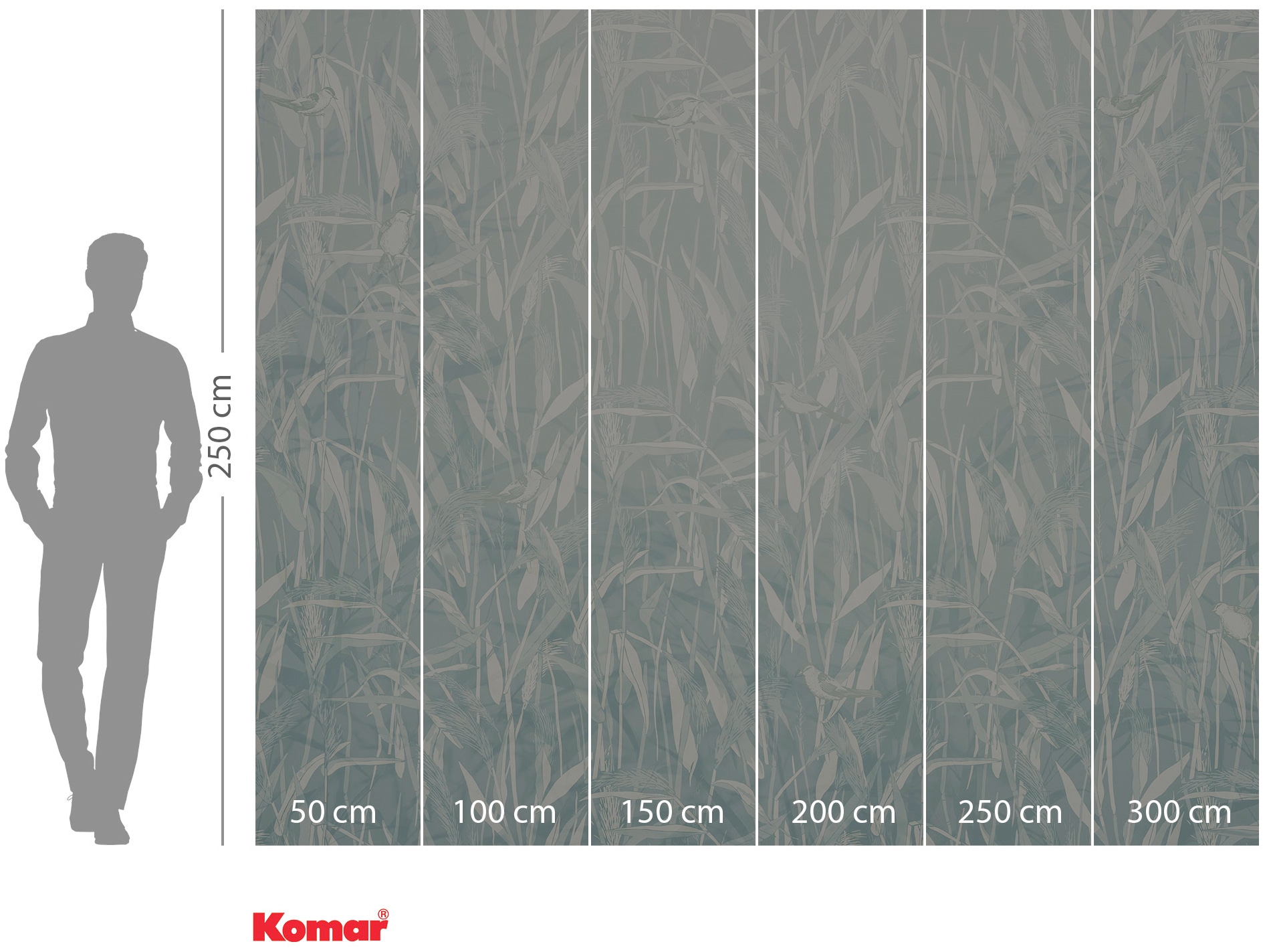 Komar Vliestapete »Digitaldruck Vlies - Reed - Größe 300 x 250 cm«, bedruckt, Wohnzimmer, Schlafzimmer