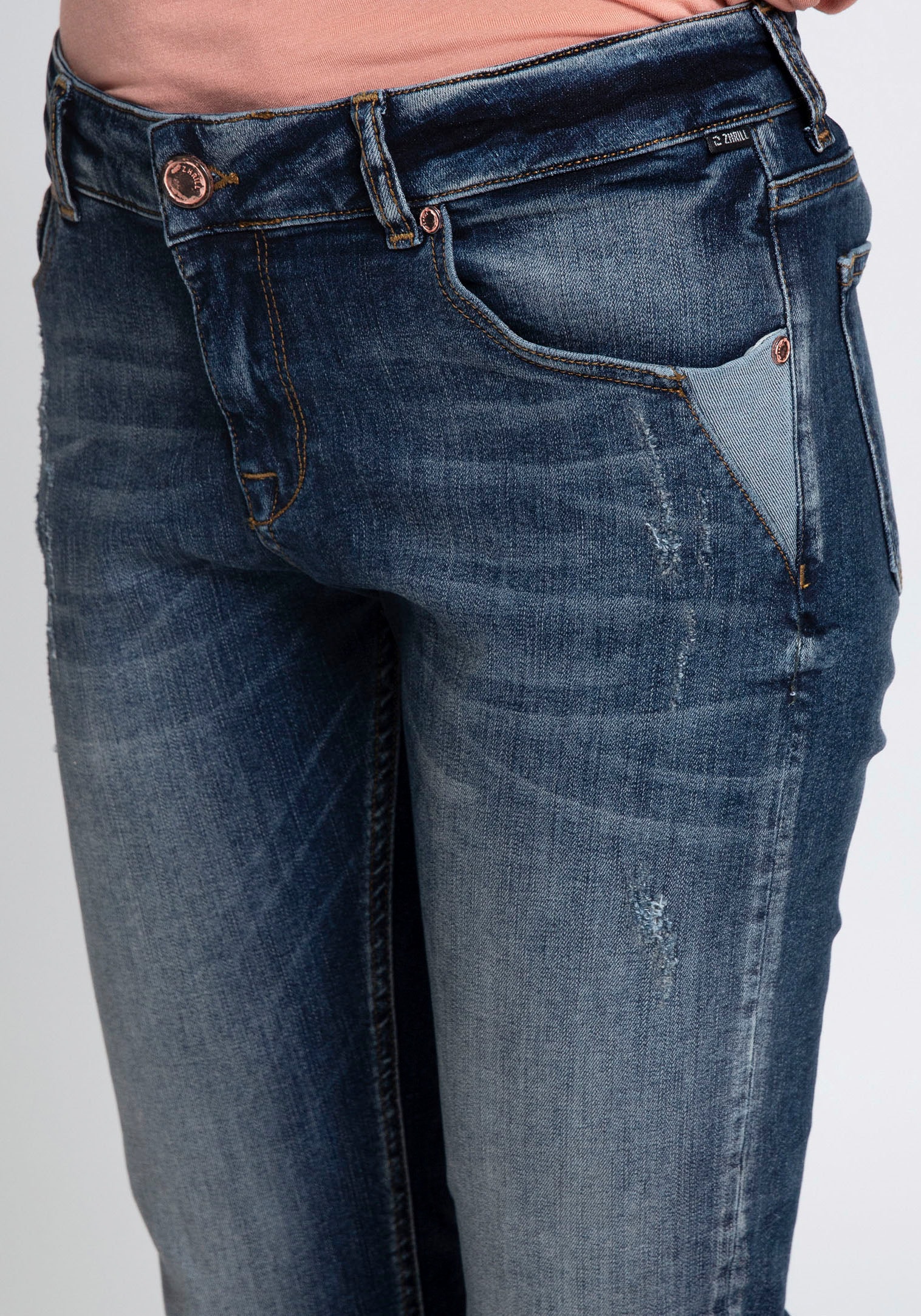 Zhrill 7/8-Jeans »NOVA«, mit Kontrast Details, zum Krempeln bei ♕ | Stretchhosen