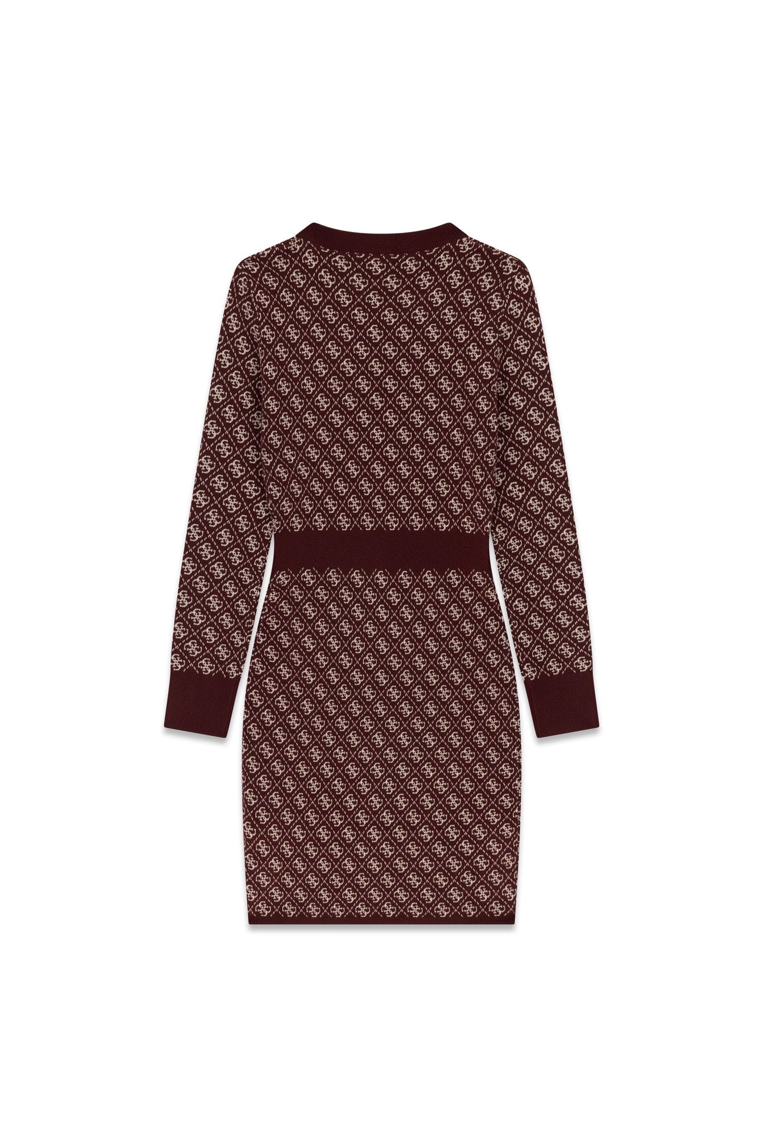 Guess Strickkleid »LS VN AUBREY 4G SWTR DRESS« mit Wollanteil, Bodycon