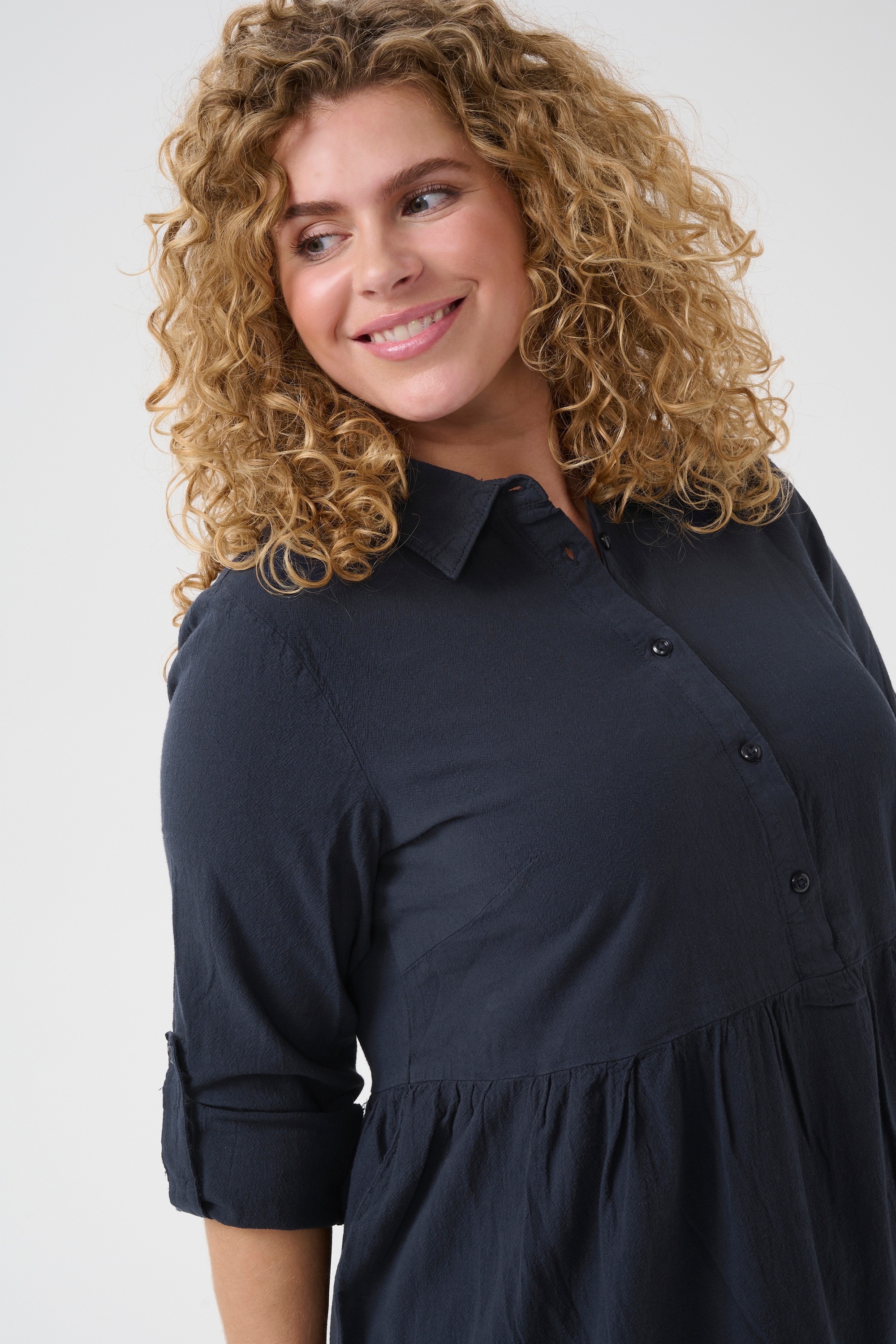 KAFFE Curve Midikleid »Damen Kleid KCnana«