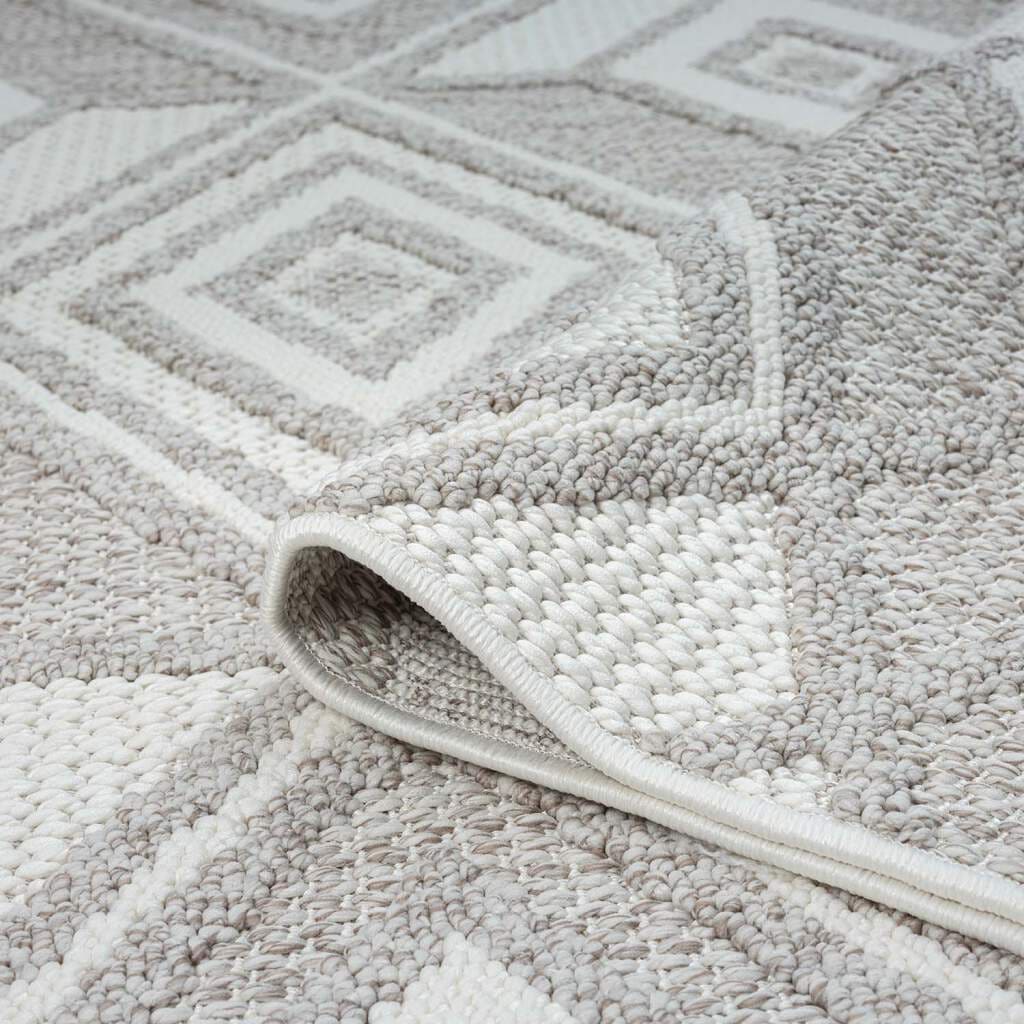 Carpet City Teppich »LINDO 8875«, rund, 11 mm Höhe, Kurzflor, Hochtief-Muster/ 3D-Effekt, Boho-Stil, Wohnzimmer