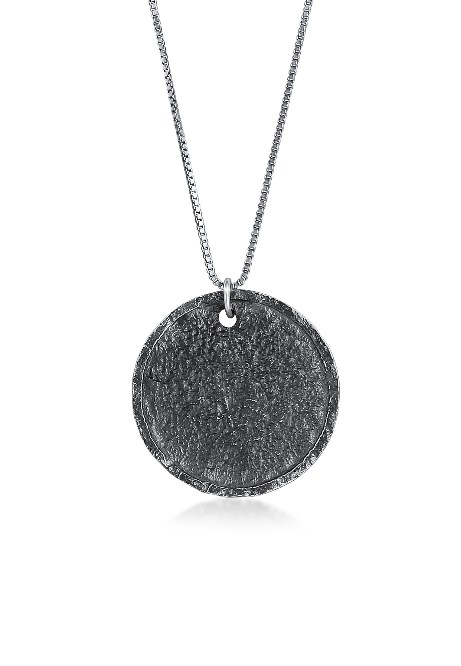 Kuzzoi Lange Kette »Halskette Herren Anhänger Coin Antique 925 Silber«