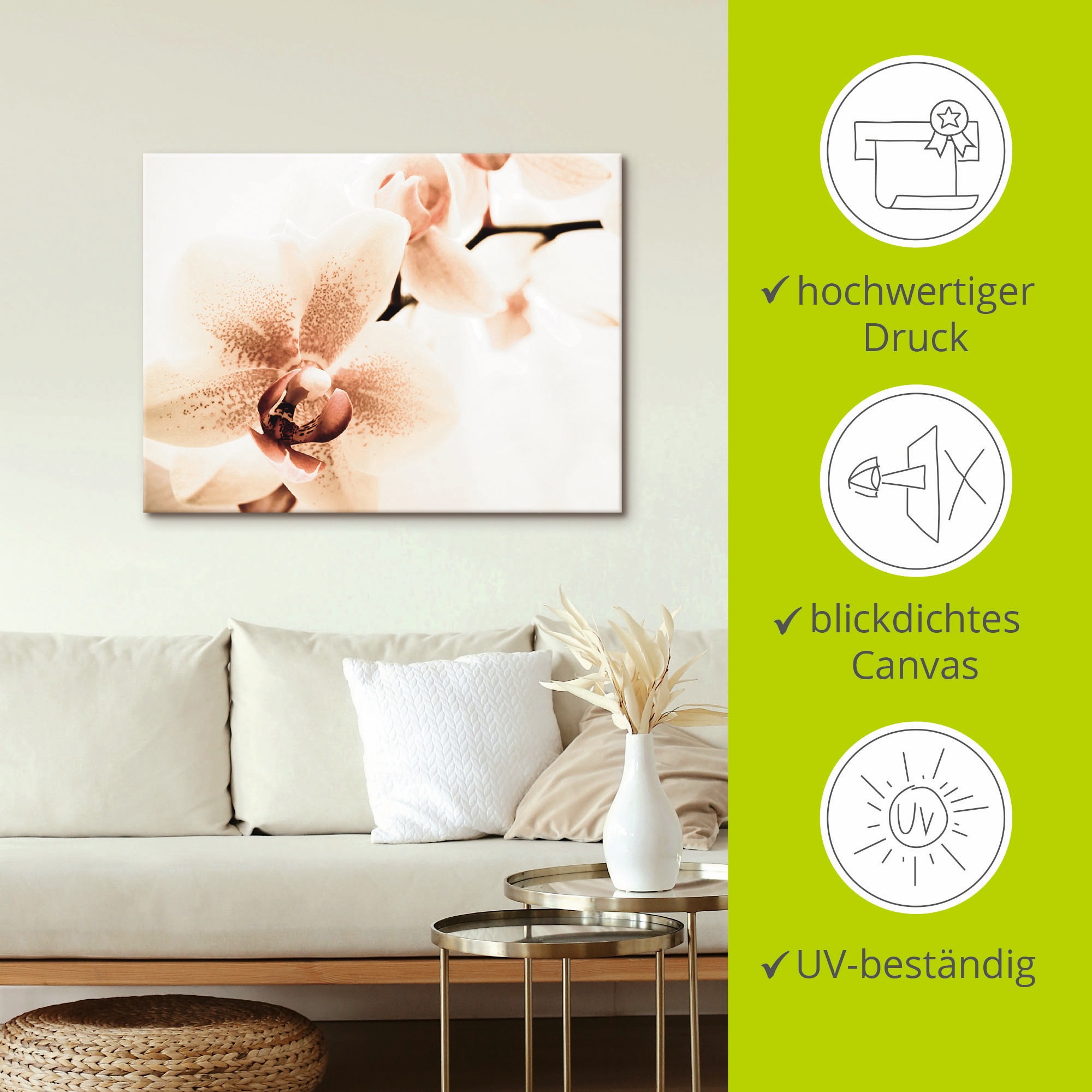 Artland Wandbild »Orchidee abstrakte Collage«, Blumen, (1 St.), als Leinwandbild, Poster in verschied. Größen