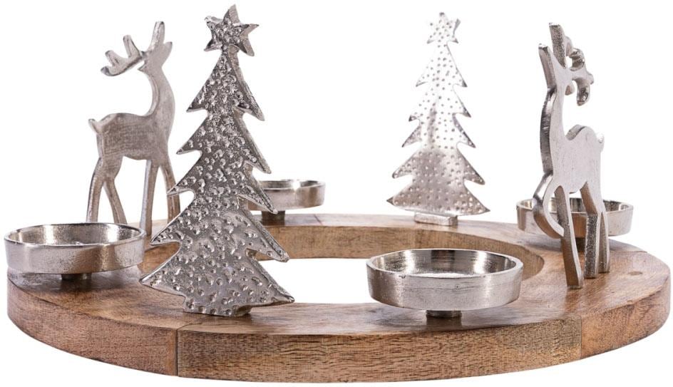 Schneider Adventsleuchter »Rentiere, Weihnachtsdeko«, aus Mangoholz und  Aluminium auf Rechnung kaufen