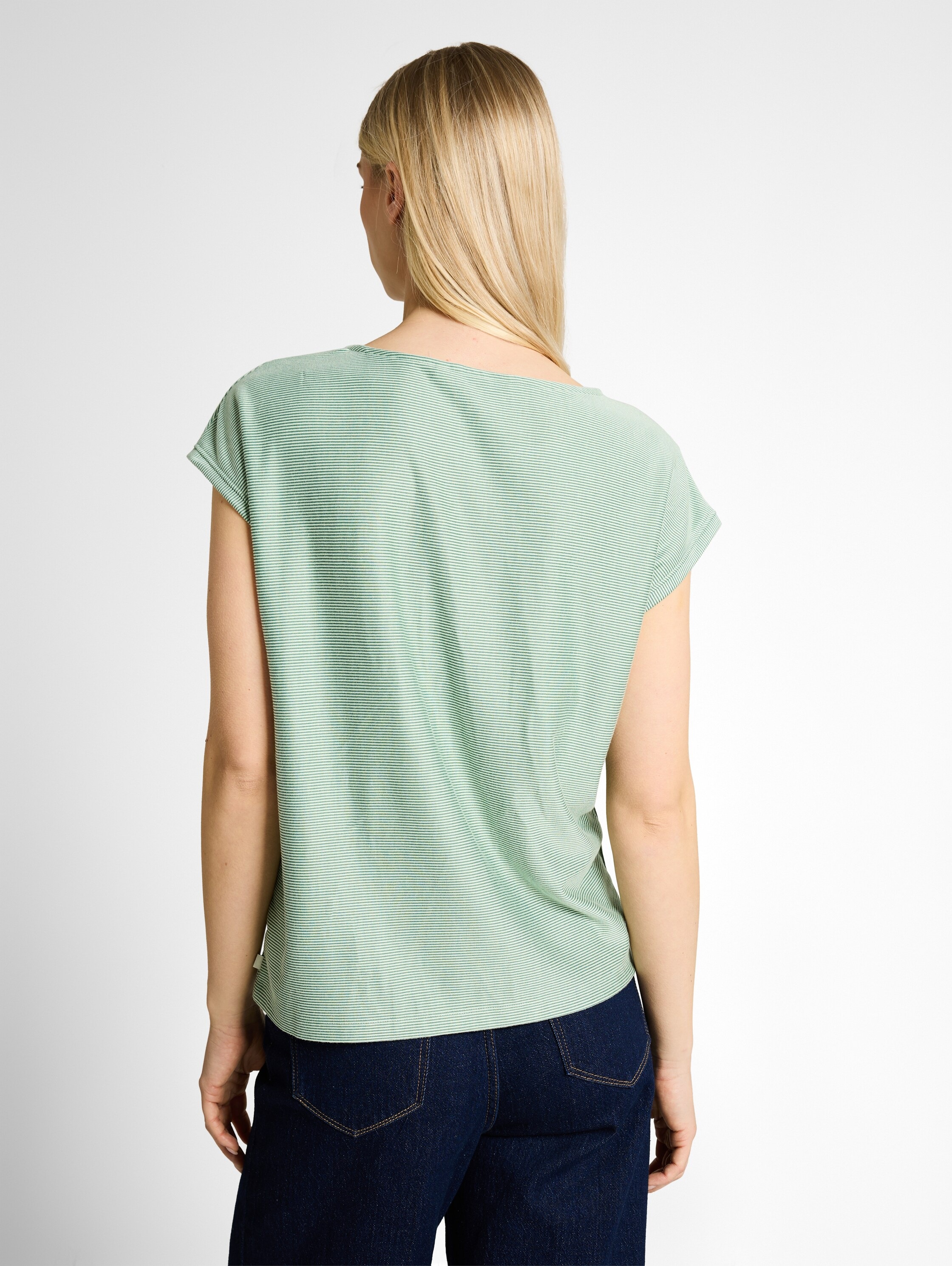 TOM TAILOR Denim Rundhalsshirt Ärmellos im Streifen-Look