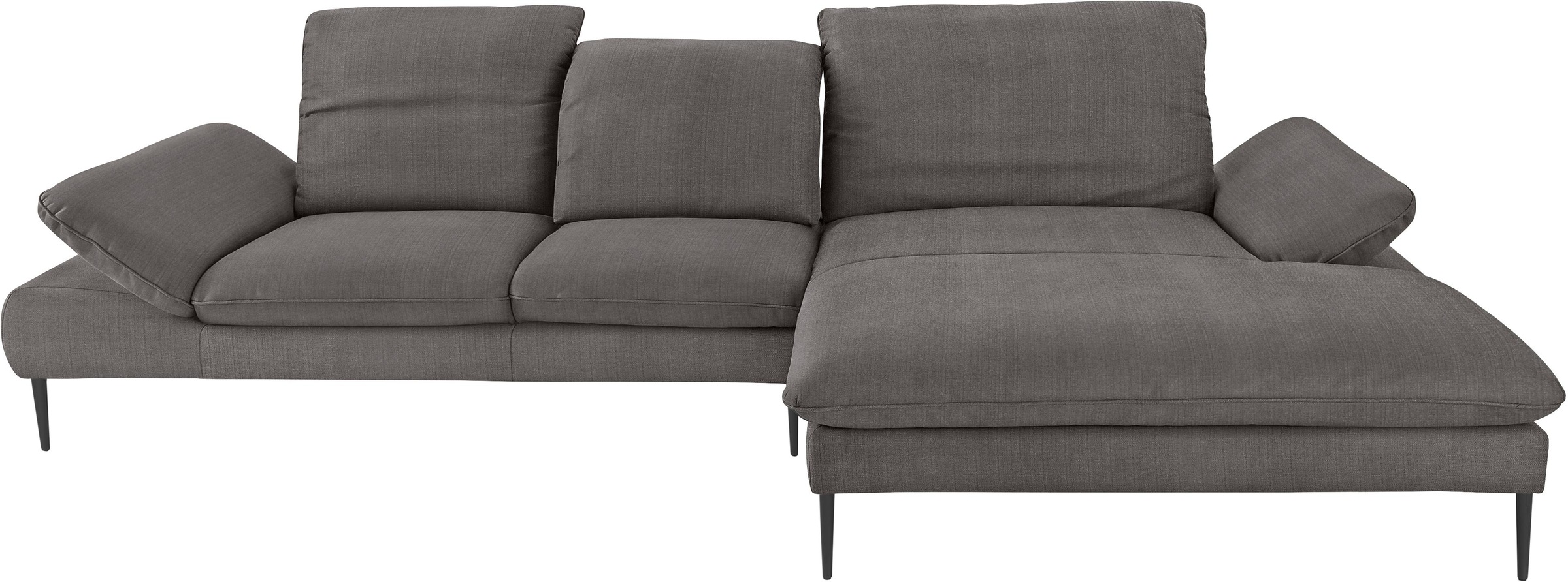 W.SCHILLIG Ecksofa »enjoy&MORE, Designsofa, bequem, zeitlos und elegant, L-Form«, Sitztiefenverstellung, Füße schwarz pulverbeschichtet, Breite 340 cm