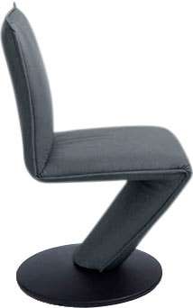 K+W Komfort & Wohnen Drehstuhl »Drive«, Leder CLOUD, Stuhl mit federnder Sitzschale, Drehteller in Metall schwarz Struktur