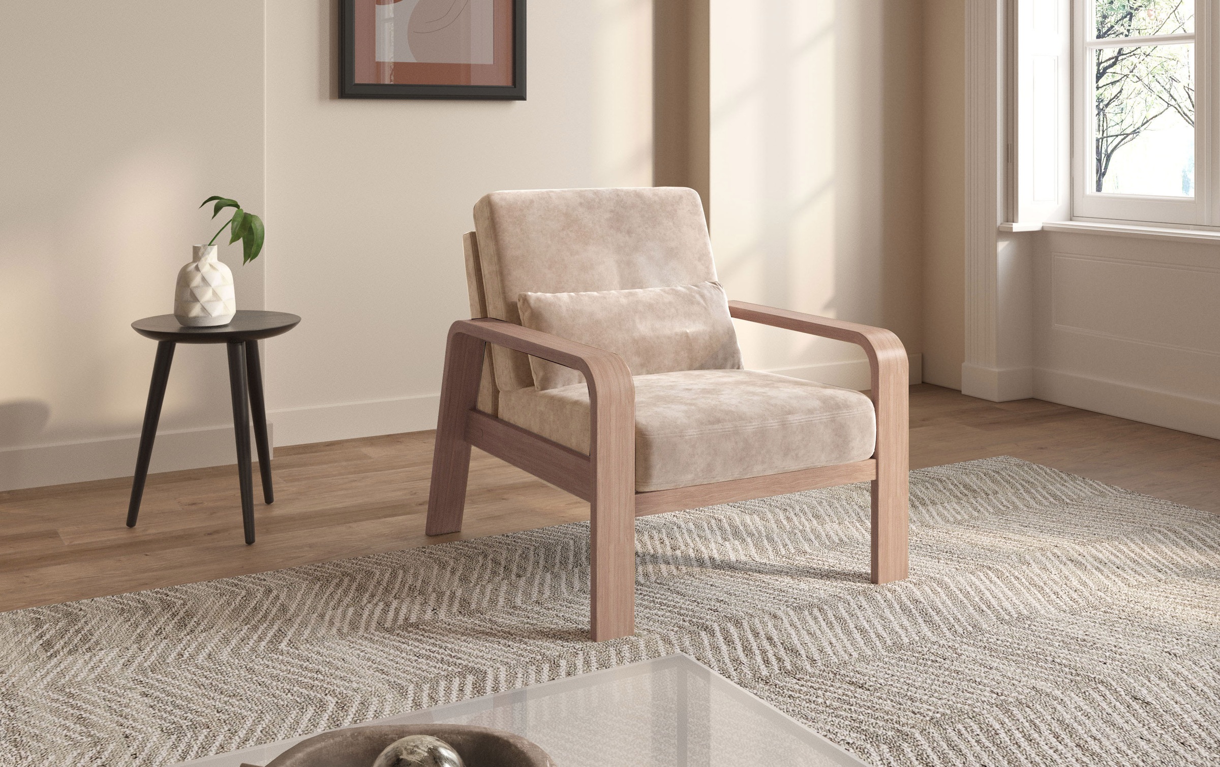 sit&more Sessel »Kolding«, Armlehnen aus Buchenholz in natur, verschiedene Bezüge und Farben