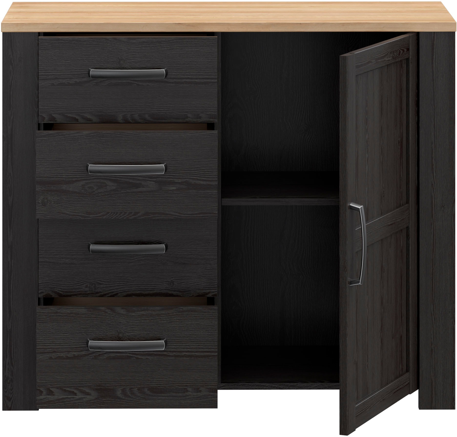 FORTE Kommode B/H/T 101,4/87/42 cm, Soft Close, 4 Schubkästen