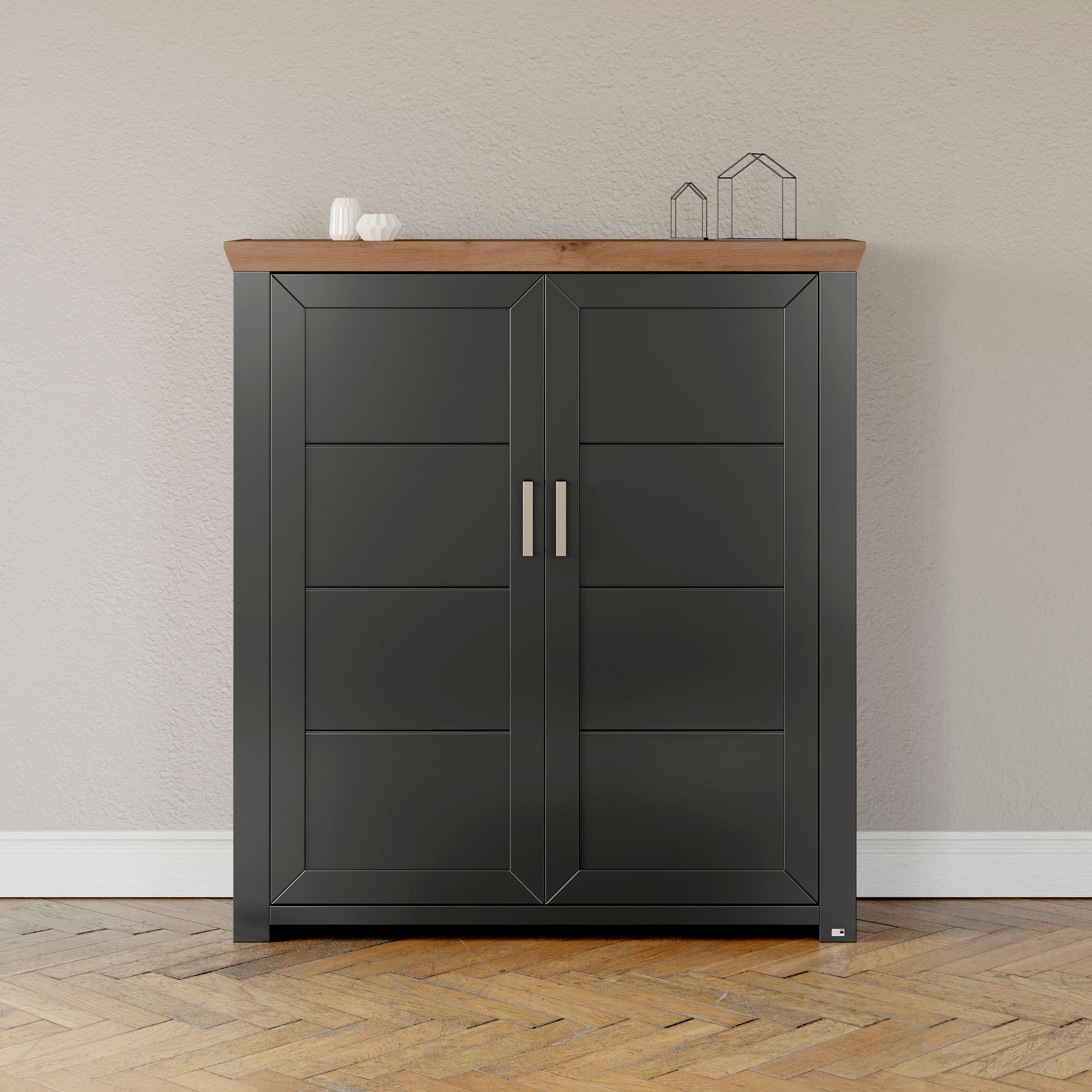 Highboard »York«, Typ 19, mit 3 Schubkästen und Flaschenregal, Landhausstil, B 129cm