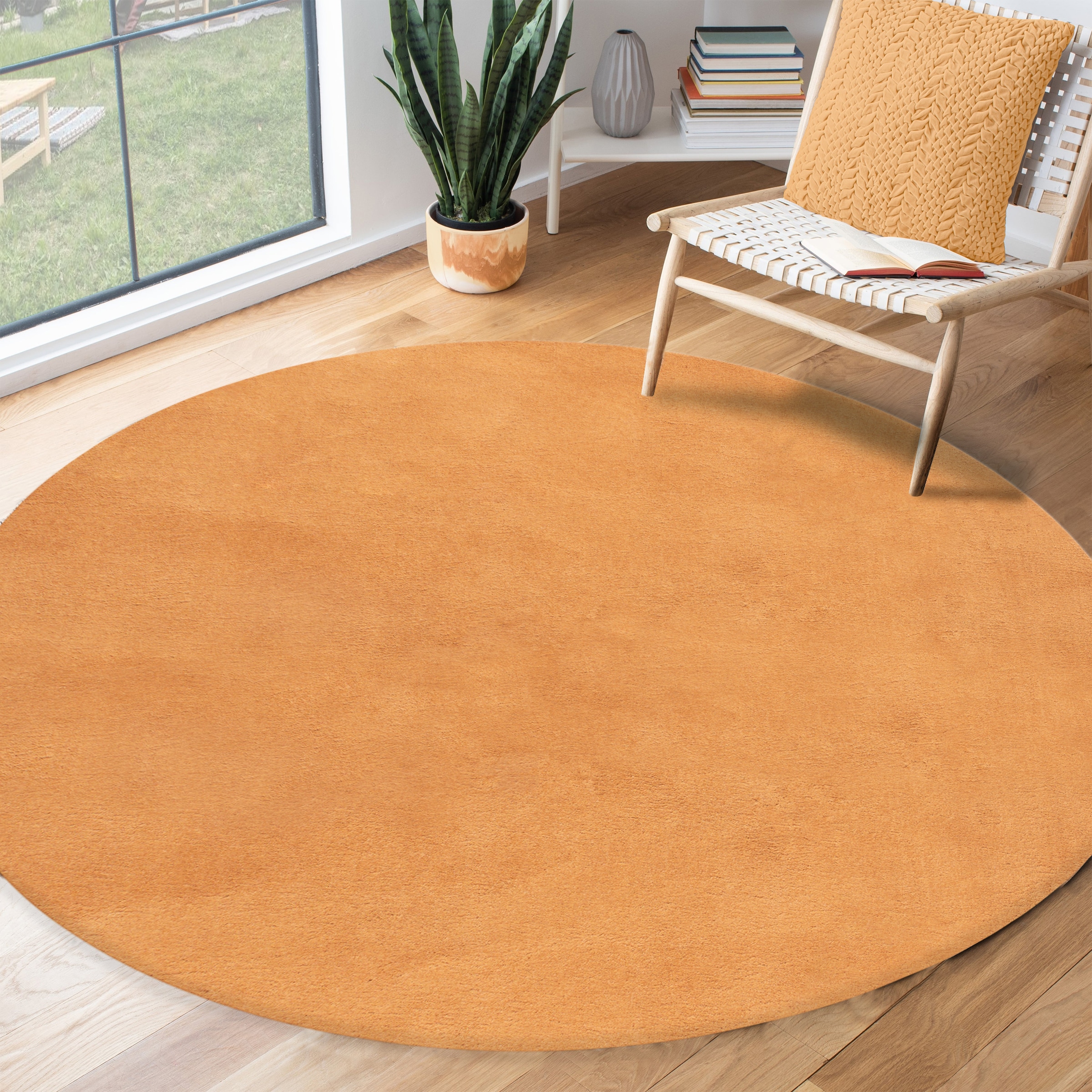 Teppich »Relax round«, rund, 16 mm Höhe, waschbarer Wohnzimmer Teppich modern rutschfest