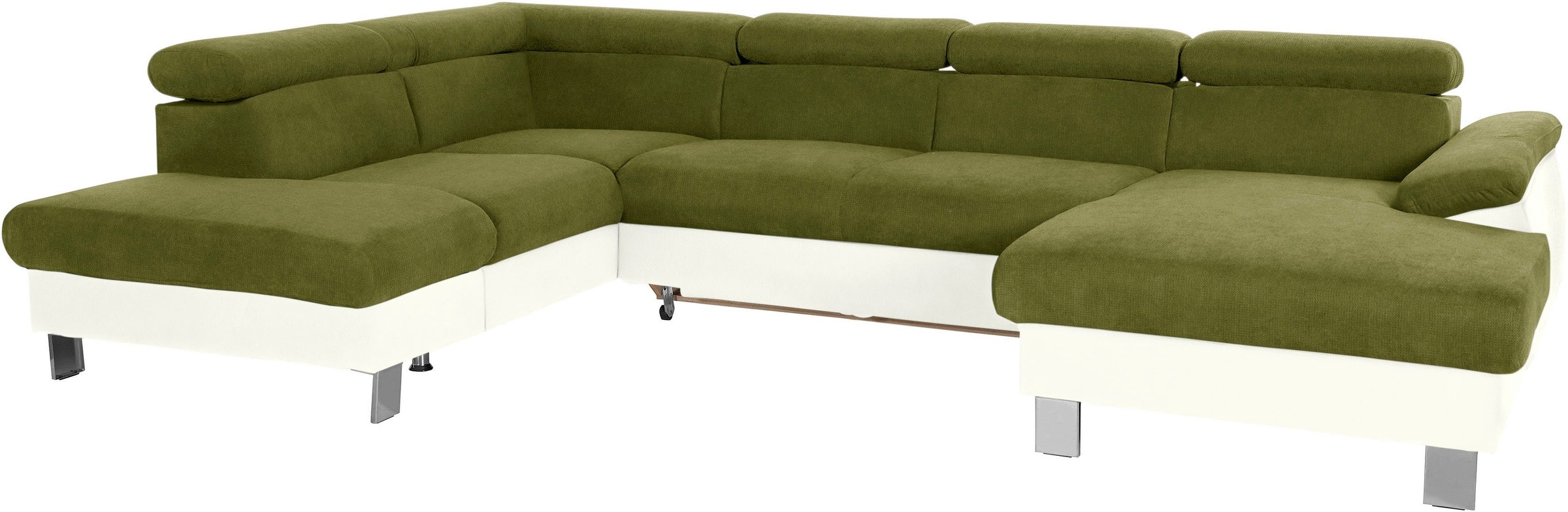 COTTA Polstergarnitur »Komaris U-Form, B: 320 bzw. 100 cm (Set: Wohnlandschaft & Hocker)«, (Set), mit Kopfteilverstellung, optional Bettfunktion, Bettkasten & Licht