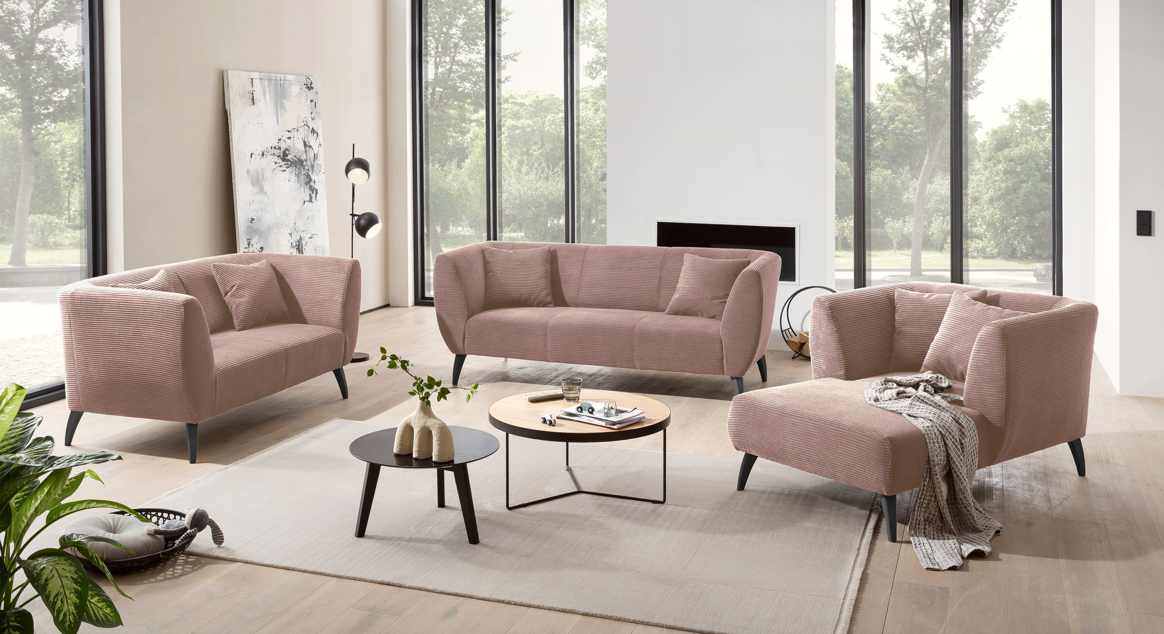 Home affaire 2-Sitzer zwei verschiedene Fußfarben wählbar