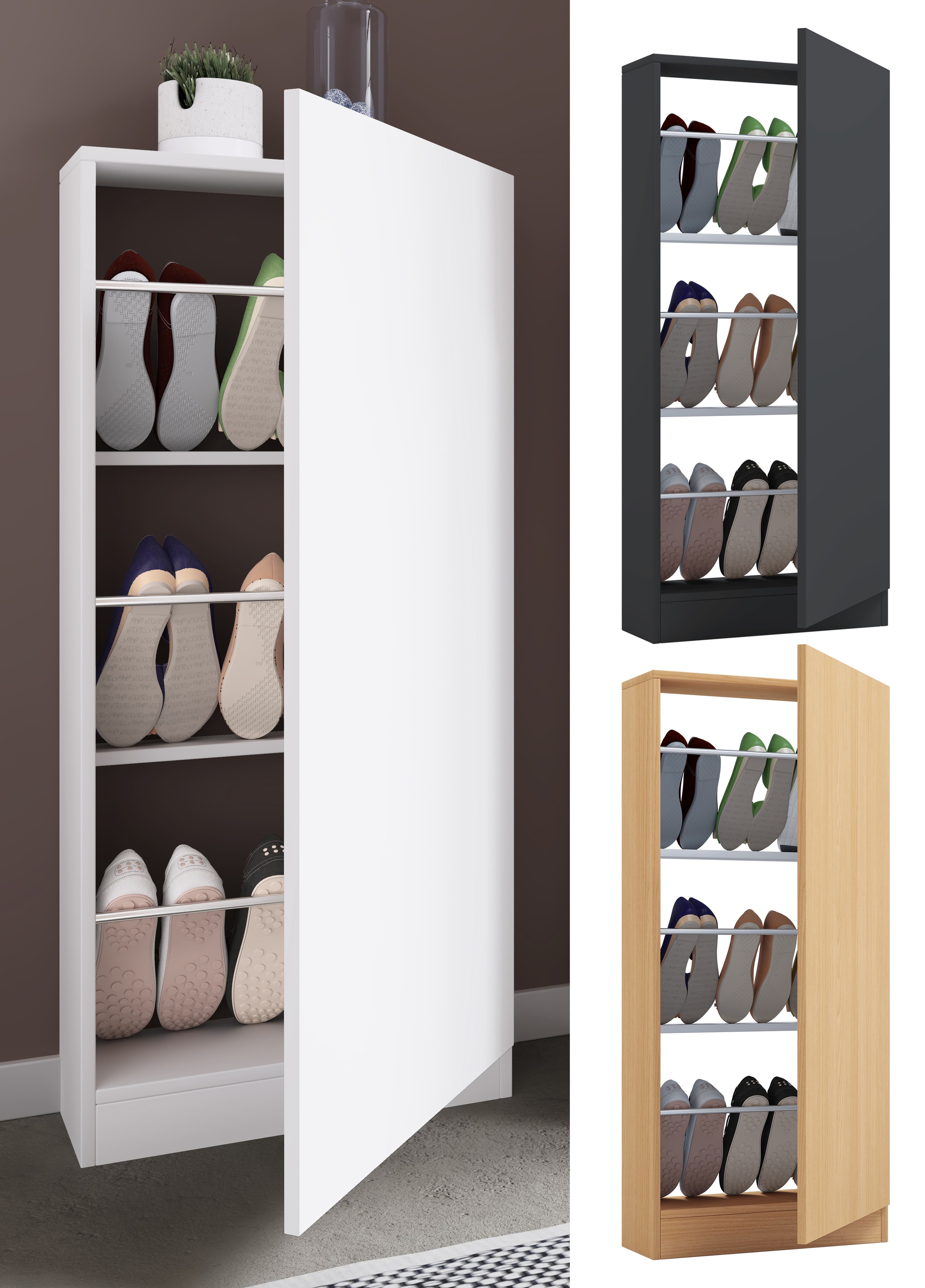 VCM Schuhschrank »Holz Schuhschrank Schuhkommode Fulisa L«