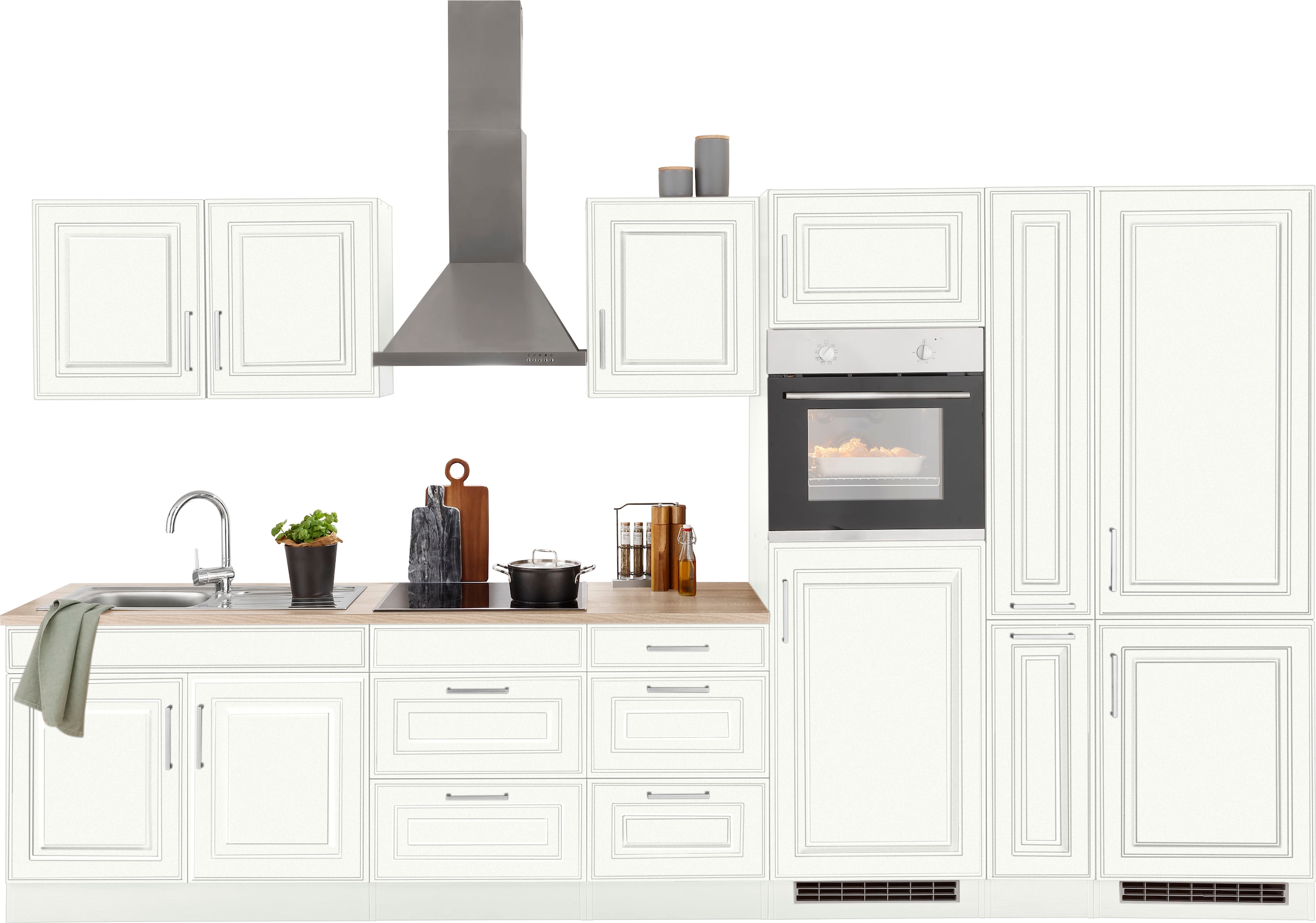 HELD MÖBEL Breite mit Küchenzeile Fronten hochwertigen im bestellen »Stockholm«, Rechnung cm, 360 Landhaus-Stil auf MDF
