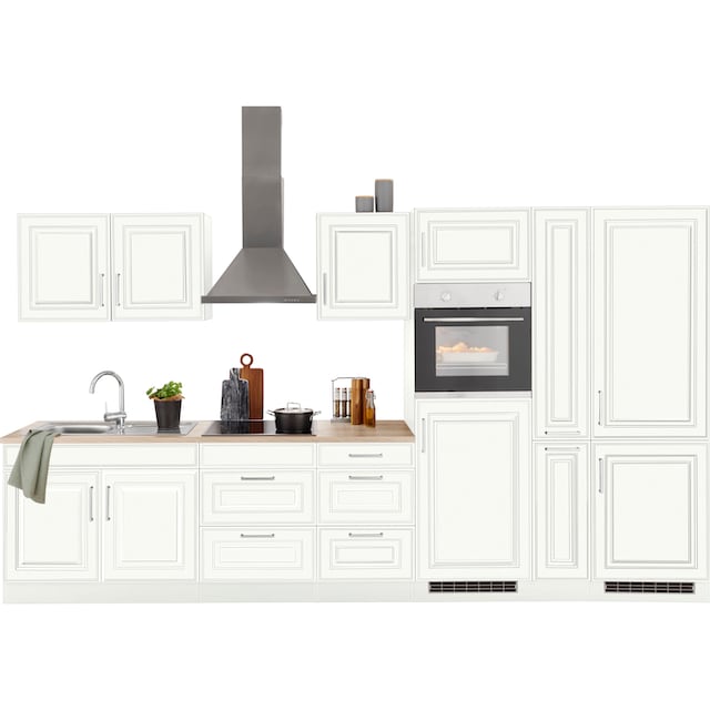 HELD MÖBEL Küchenzeile »Stockholm«, Breite 360 cm, mit hochwertigen MDF  Fronten im Landhaus-Stil auf Rechnung bestellen