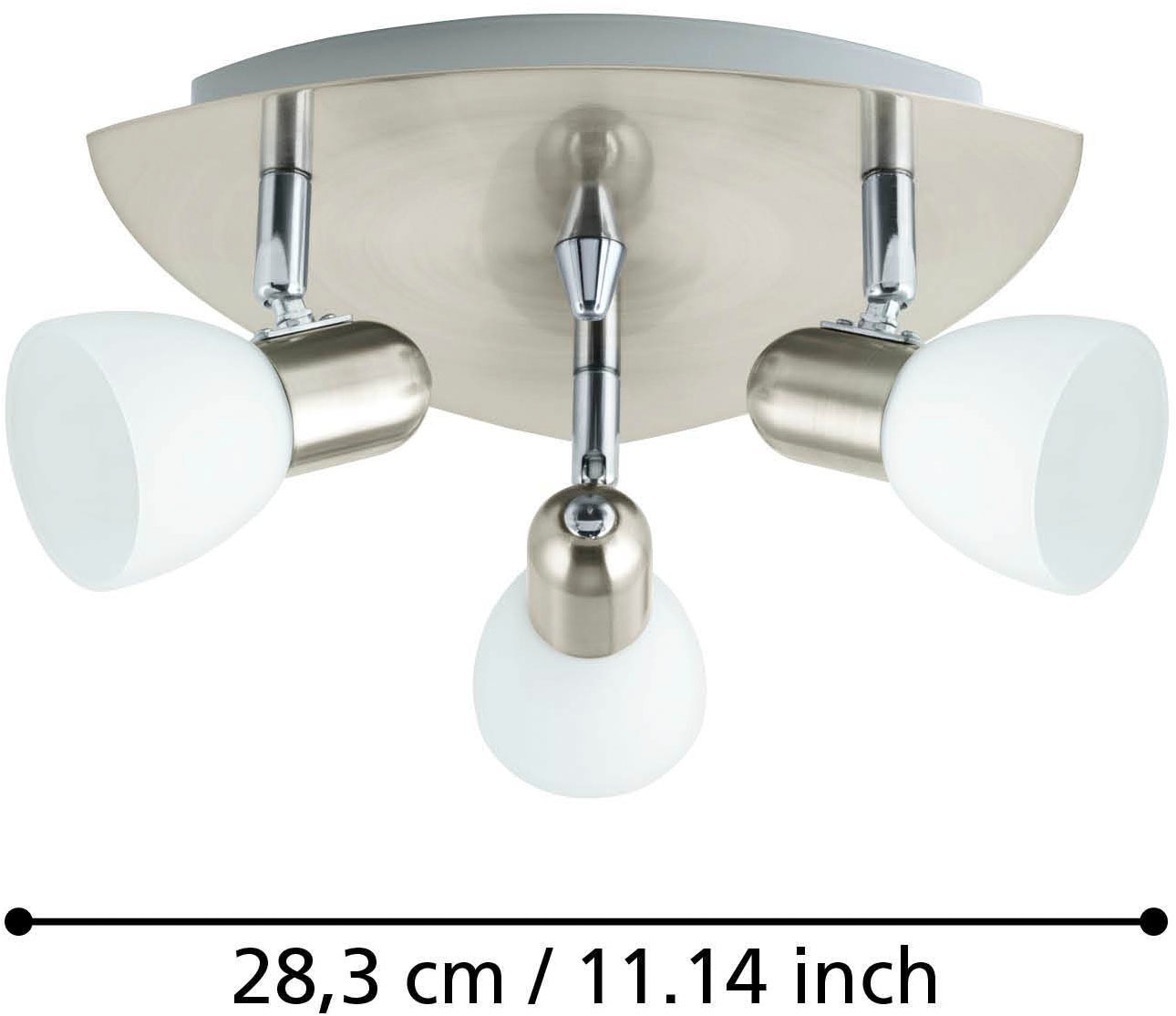 EGLO Deckenleuchte »Enea Deckenlampe, Deckenstrahler aus Metall und Glas, E14, Lampe« E14 1 Stk. Spot - Ø26,5 cm - nickel-matt - 3X40W exkl.