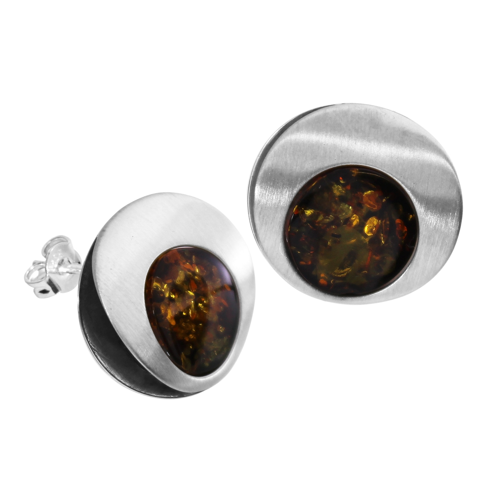 OSTSEE-SCHMUCK Paar Ohrstecker »- Alina - Silber 925/000 - Bernstein«