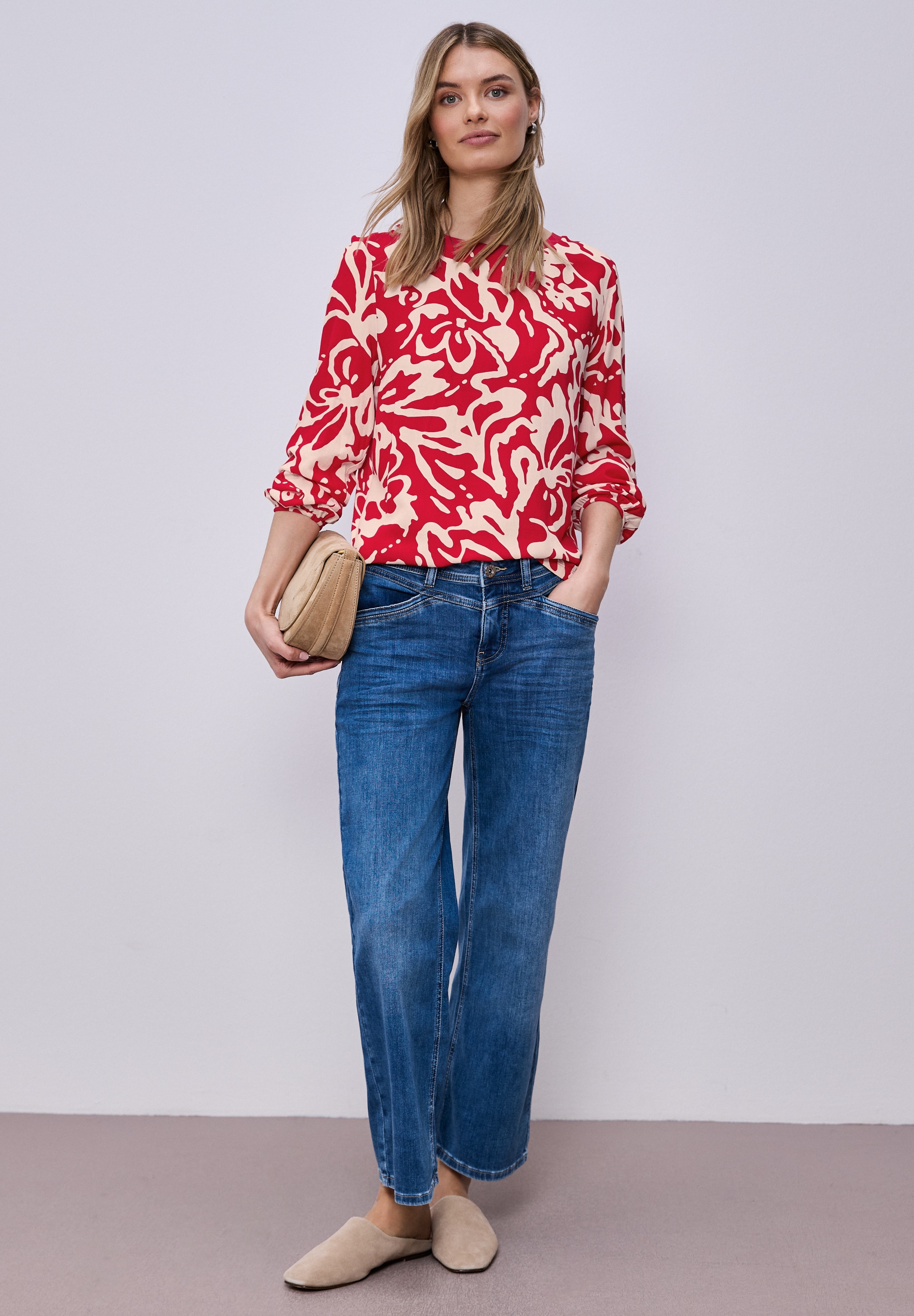 STREET ONE Langarmshirt mit floralem Muster